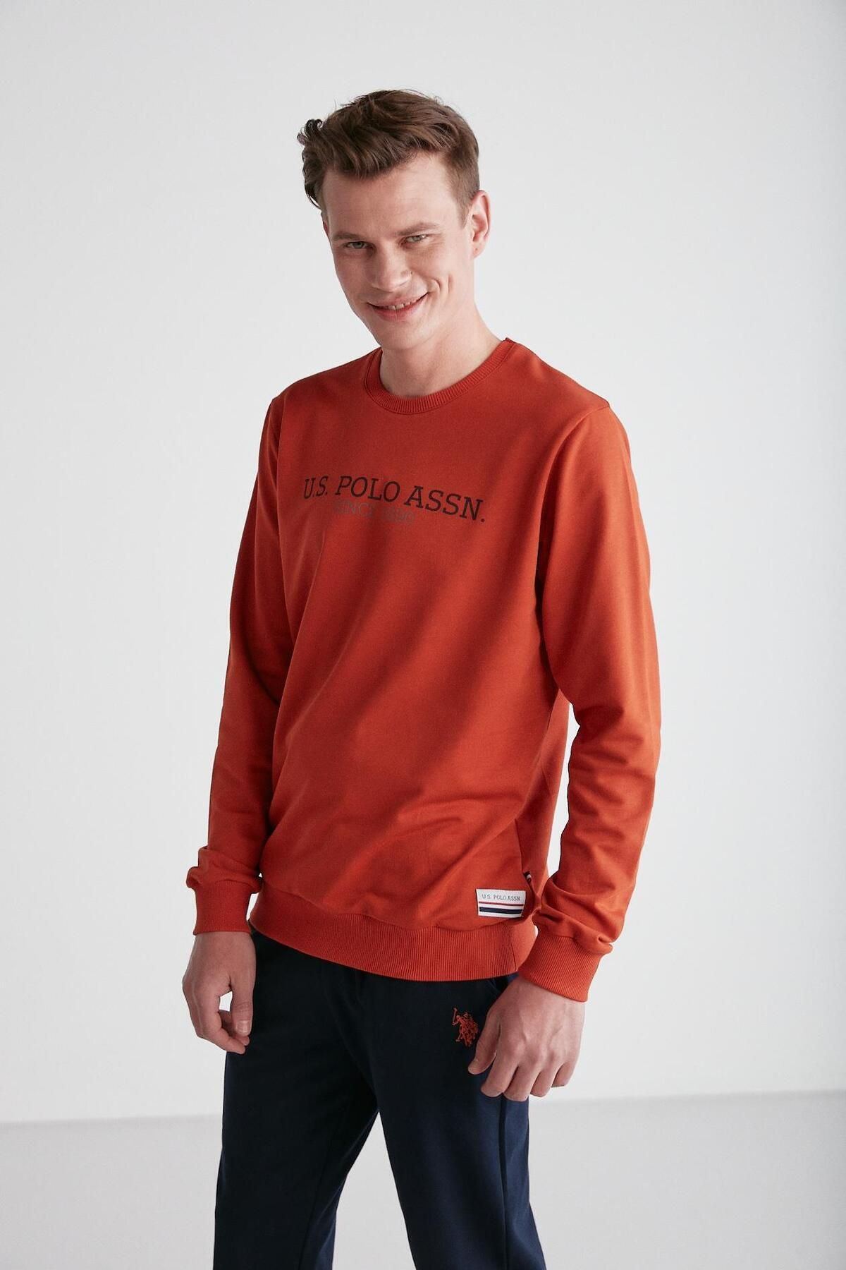 U.S. Polo Assn. Men s Cotton Tile Sweatshirt Sweatpants Pajama Set