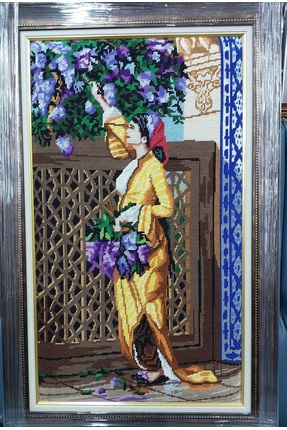 Orchidea Goblen işlenmiş -Osman Hamdi-tablo