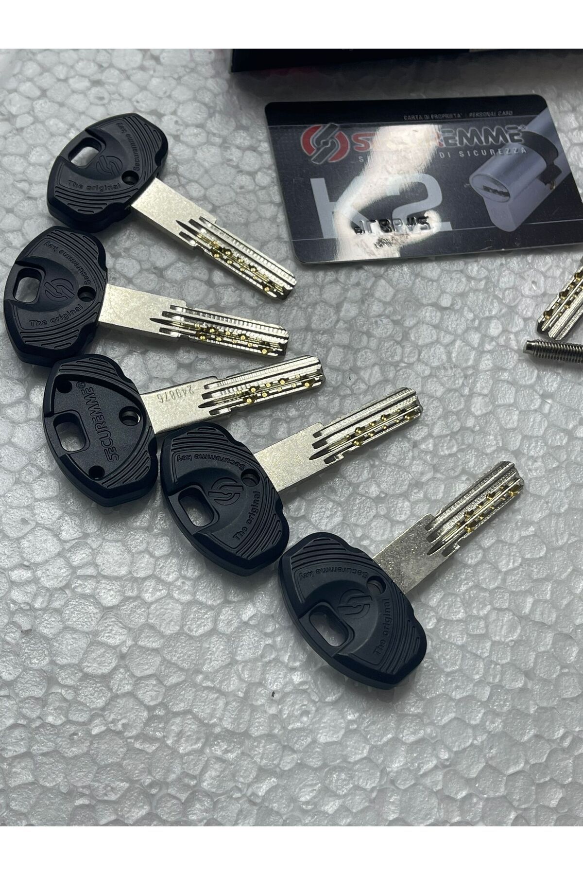 SECUREMME-K2 80 mm 35x45 lock / key matte chrome (Italy) 1+5 key (3200ccs35451x5) 2