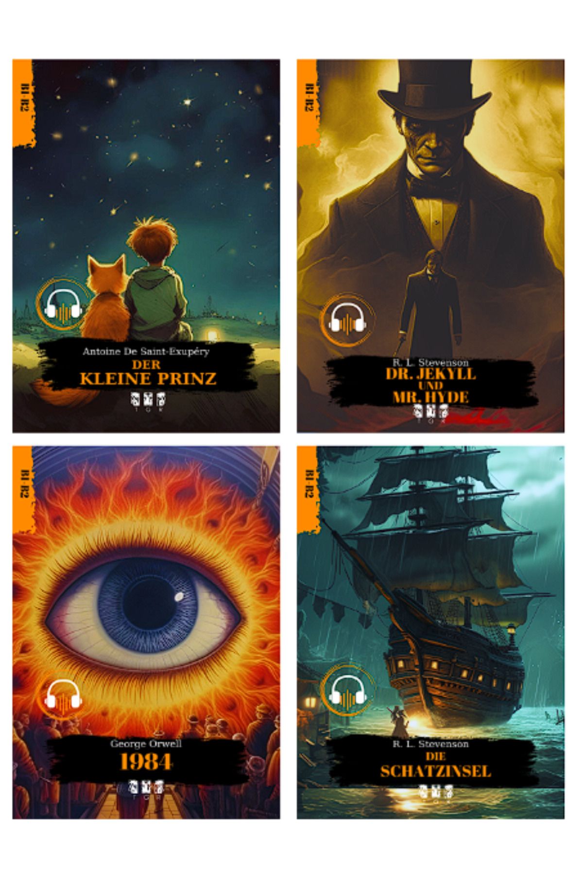 TGR PUBLICATIONS-German Story Set of 8 (B1-B2) - Listening Practice with QR Code 3