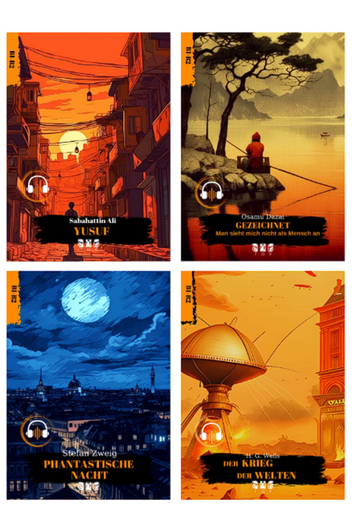 TGR PUBLICATIONS-German Story Set of 8 (B1-B2) - Listening Practice with QR Code 2