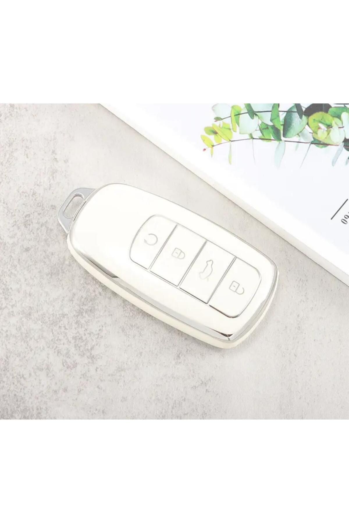 AYZ GARAGE-Chery - Jaecoo 7 Tpu Material Off White Key Case 2