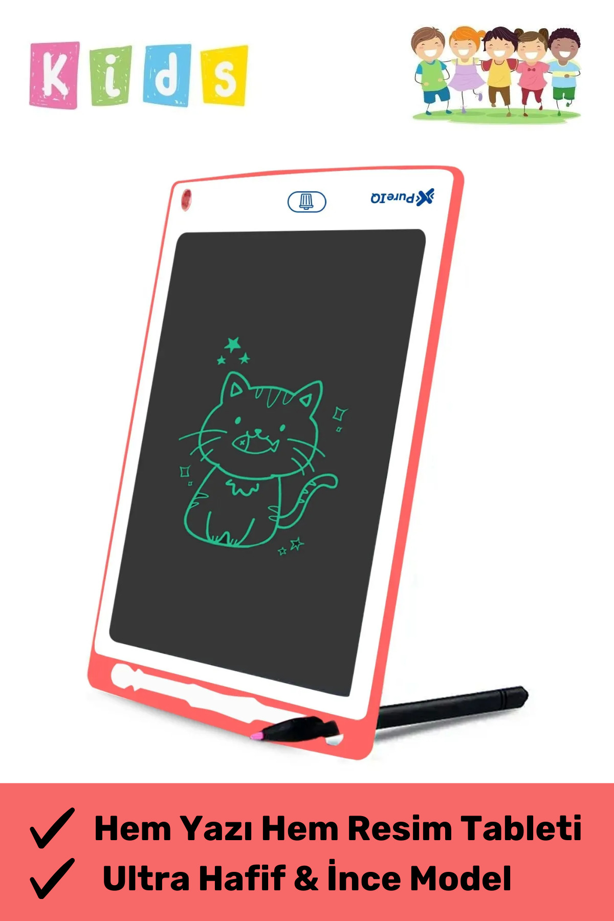 Carlburn Premium Lcd Ekranlı Kalemli Dijital Çizim Tableti Yazı Tahtası Boyama Resim Akıllı Tablet 8,5 Inç