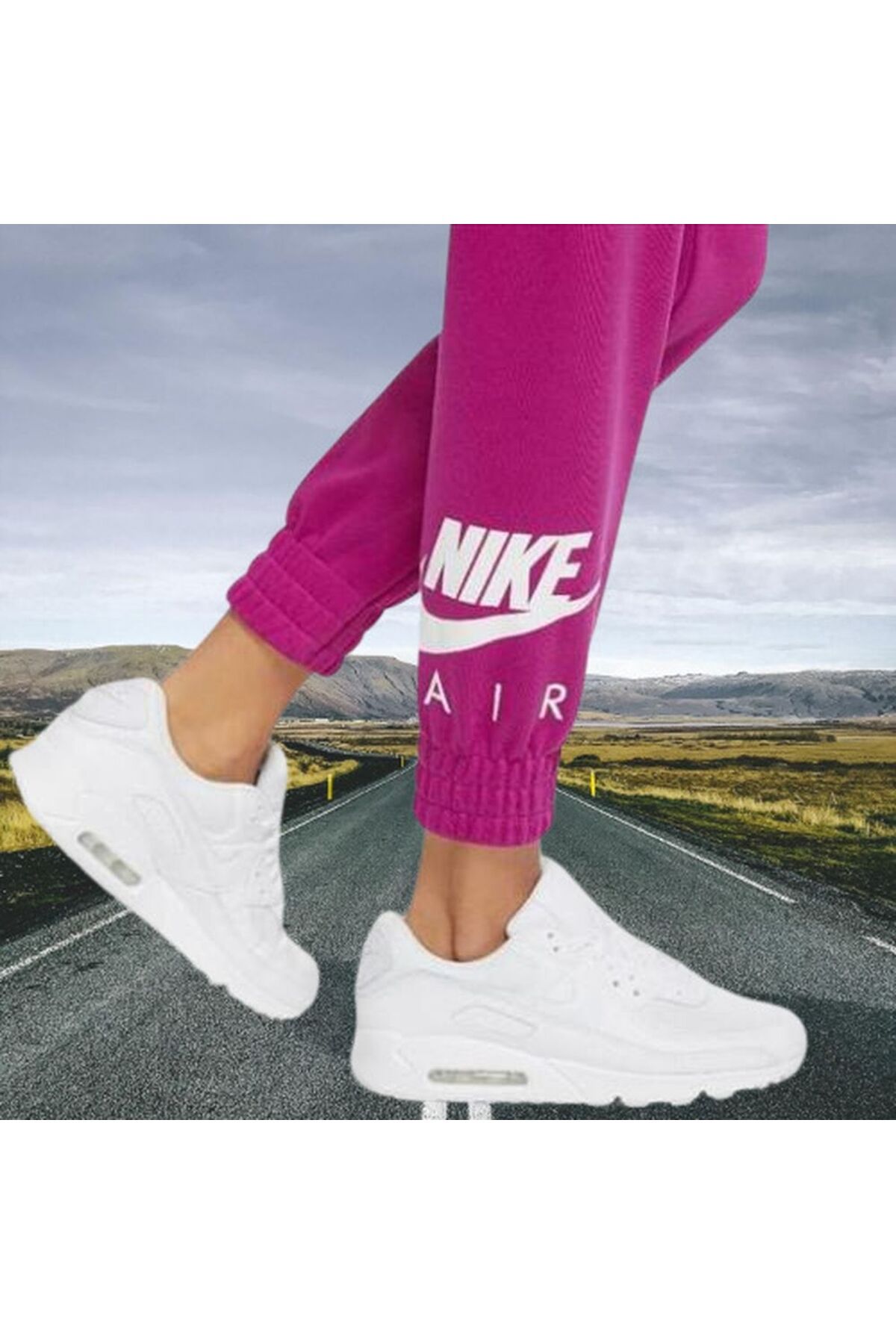 Nike Sports Sweatpants Pink High Waist Trendyol