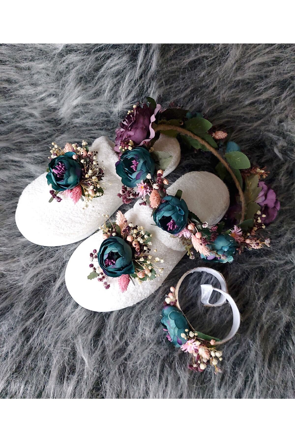 htk butik Anne Bebek Seti Lohusa Seti Lohusa Terlik Lohusa Tacı Bebek Tacı fotoğrafı 6 (önizleme)