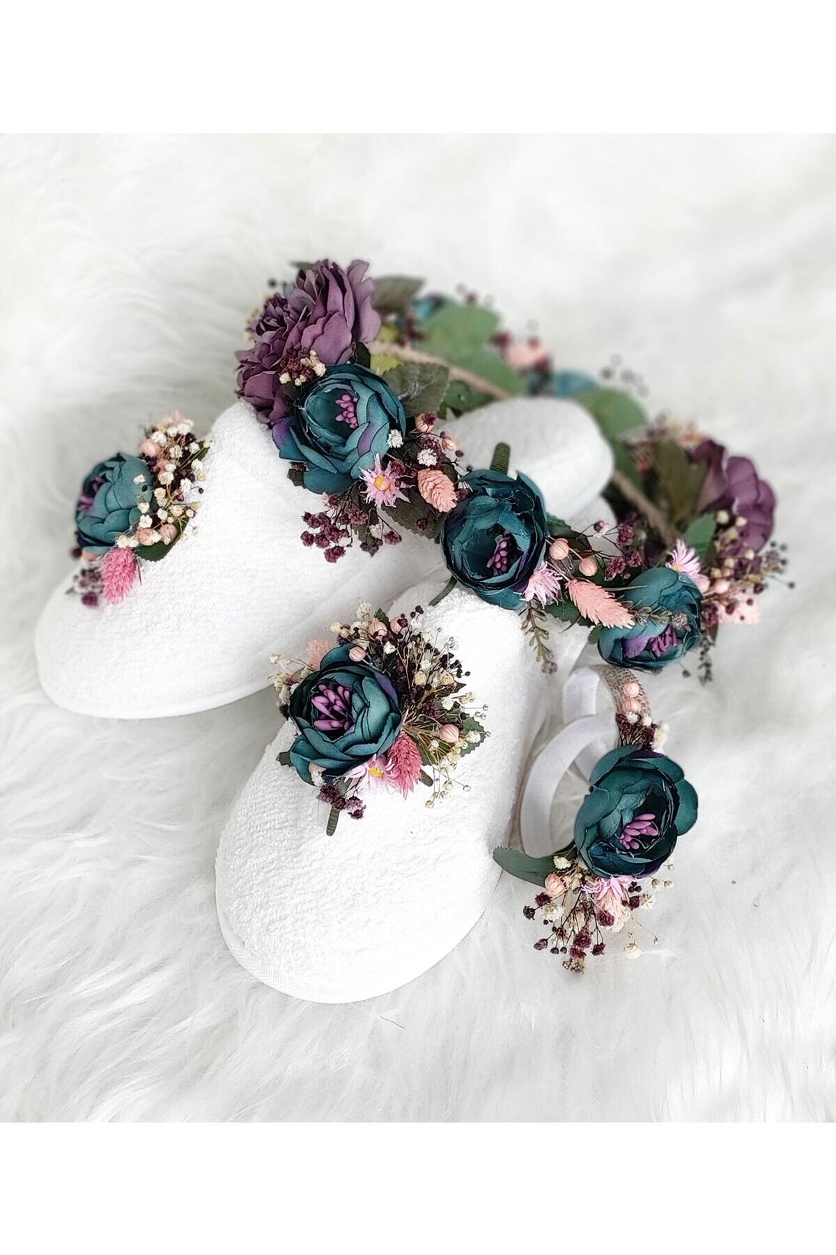 htk butik Anne Bebek Seti Lohusa Seti Lohusa Terlik Lohusa Tacı Bebek Tacı fotoğrafı 4 (önizleme)