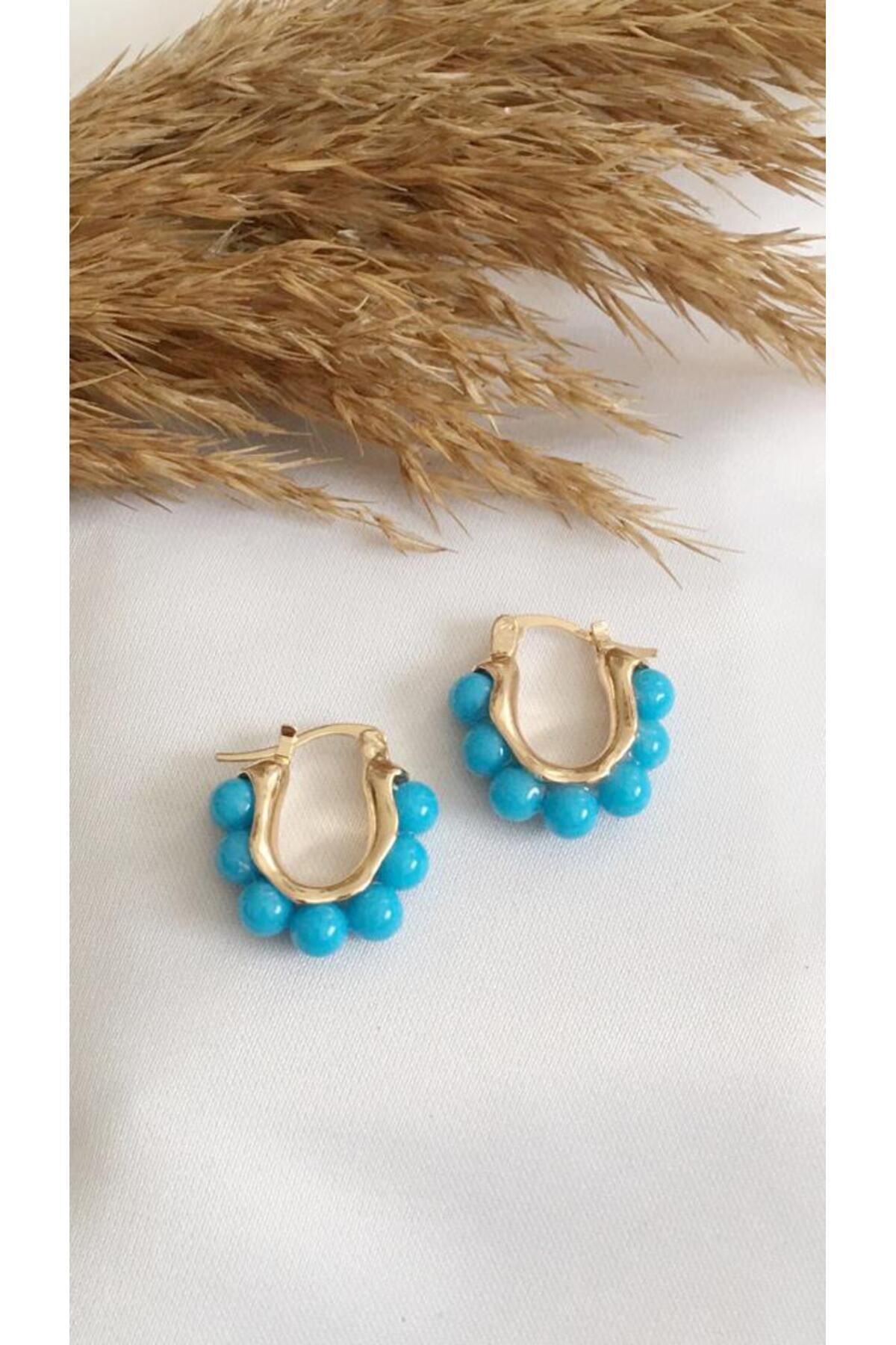 Zara online turquoise earrings