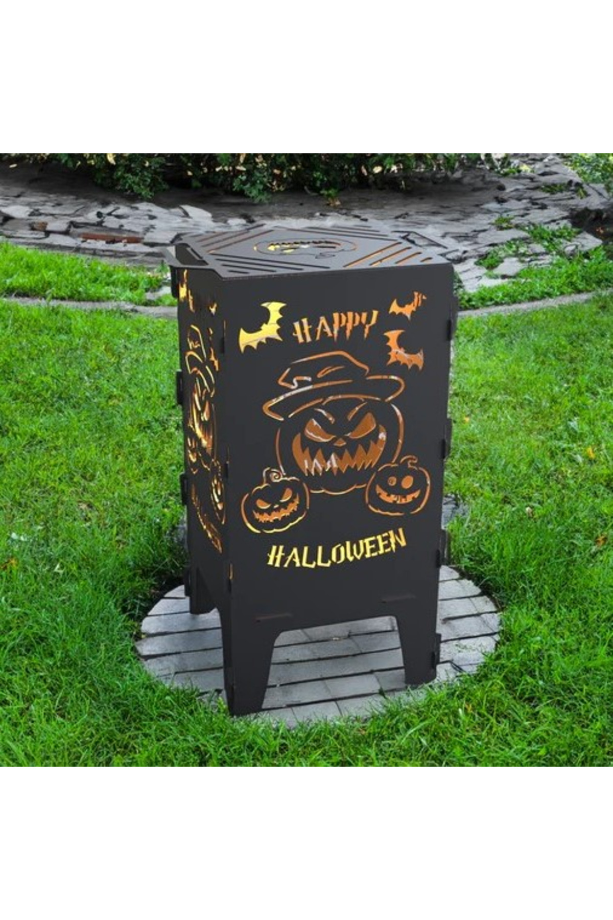 HAPPY Hallowen Desenli Dekoratif Mangal, Portatif Ateş Çukuru 2