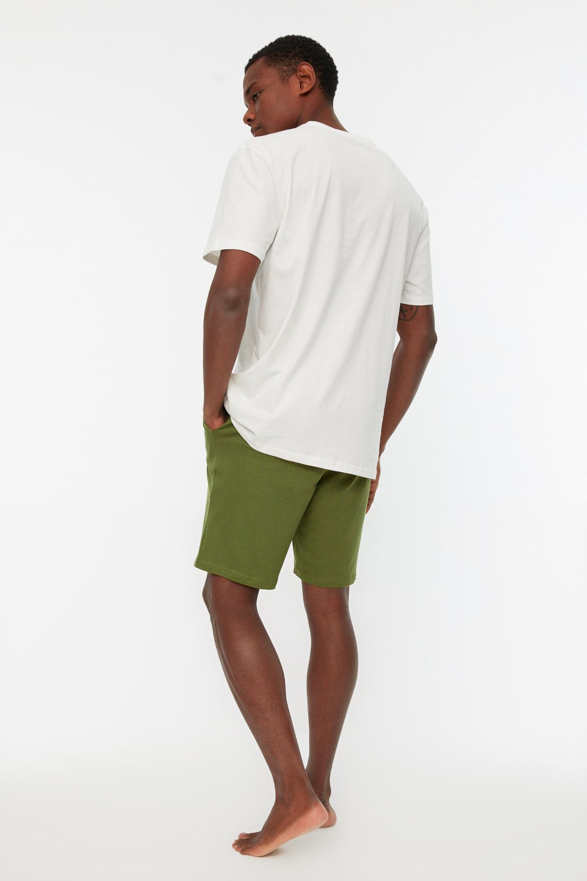 Trendyol Collection-Khaki Pletené šortky Pyžamo Set THMSS21PT0312 12