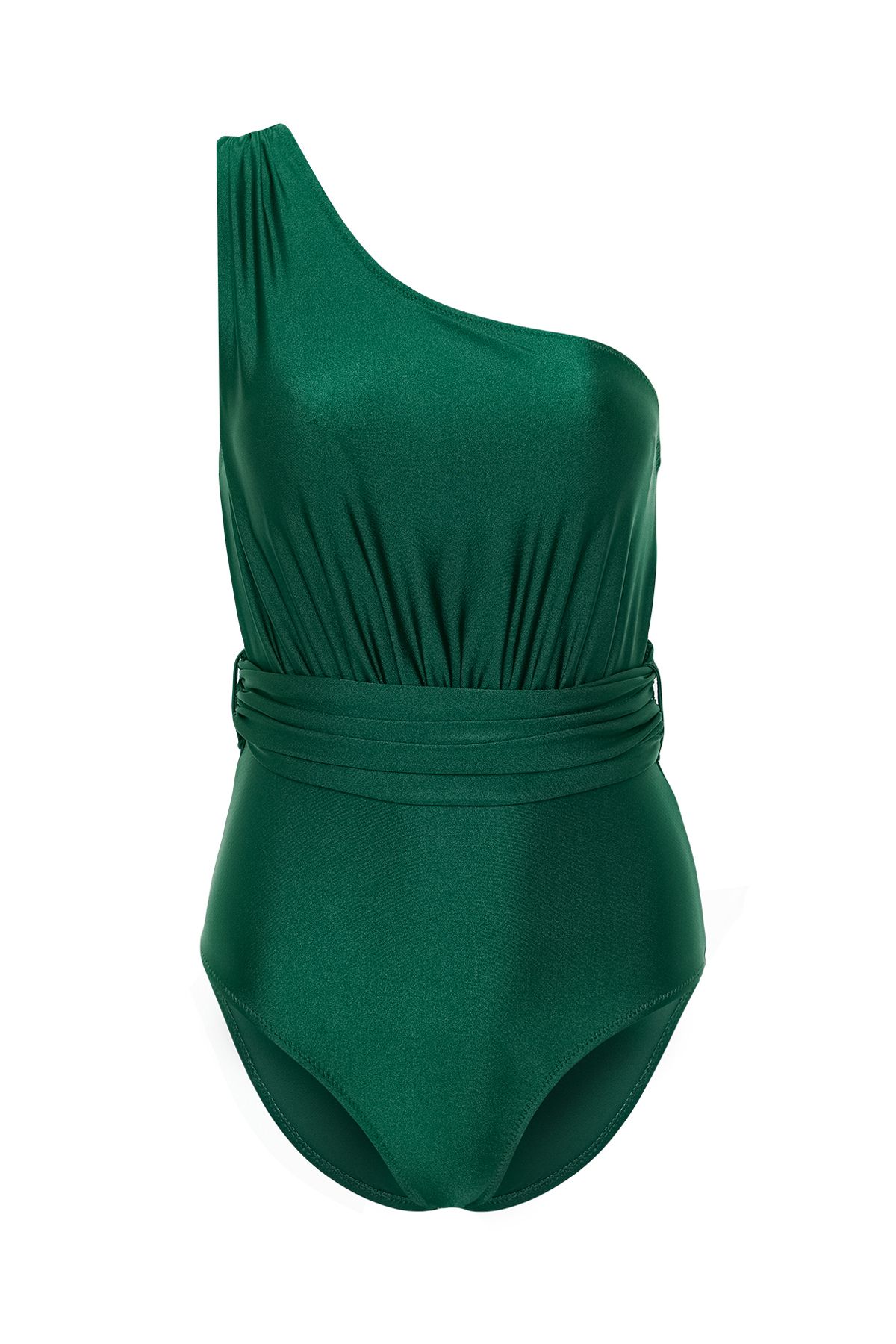 Trendyol Collection-Grüner, einschultriger, drapierter normaler Badeanzug TBESS21MA0145 6