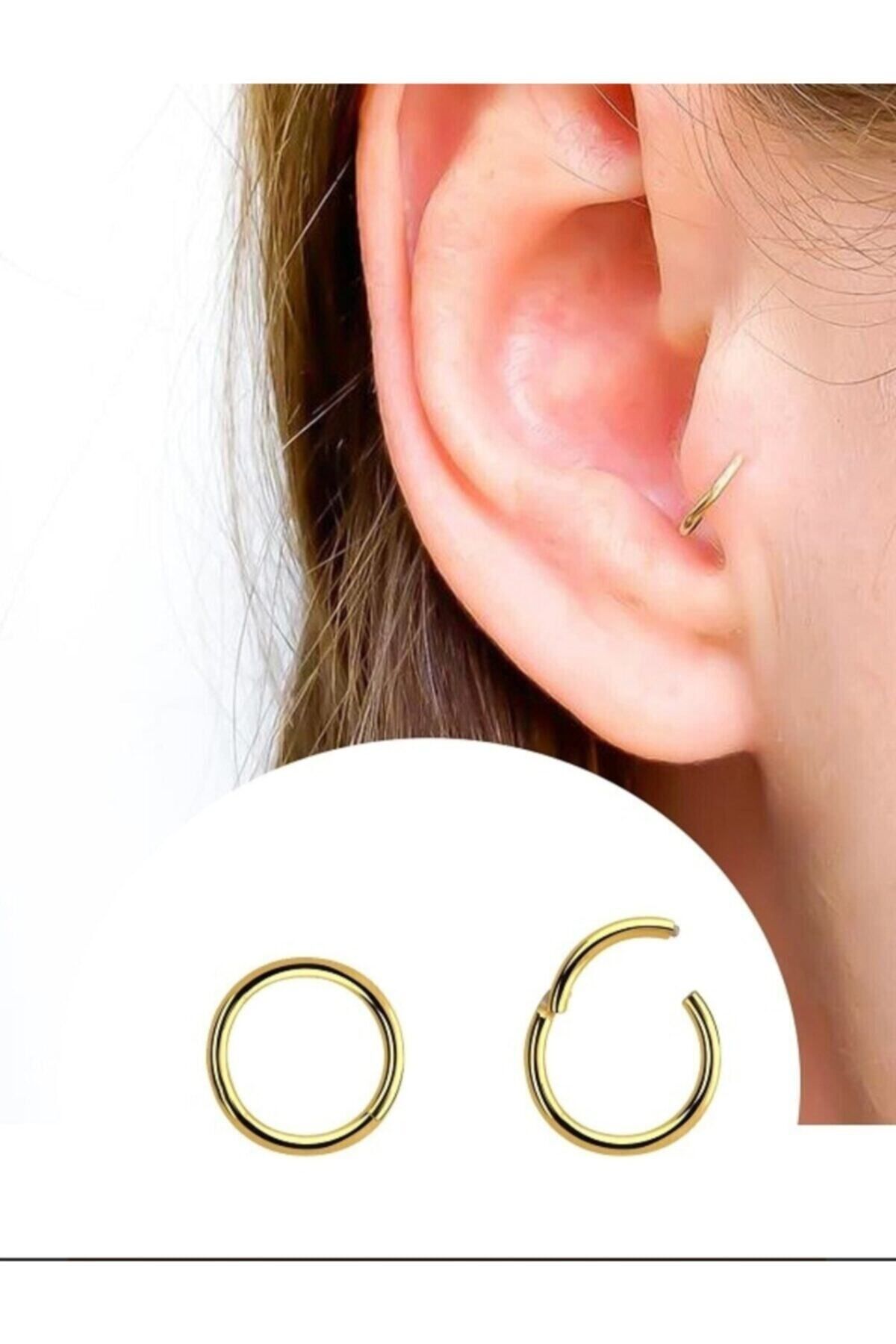 Çelik menteşeli Tam Halka Tragus Kıkırdak lobe uyumlu Piercingi