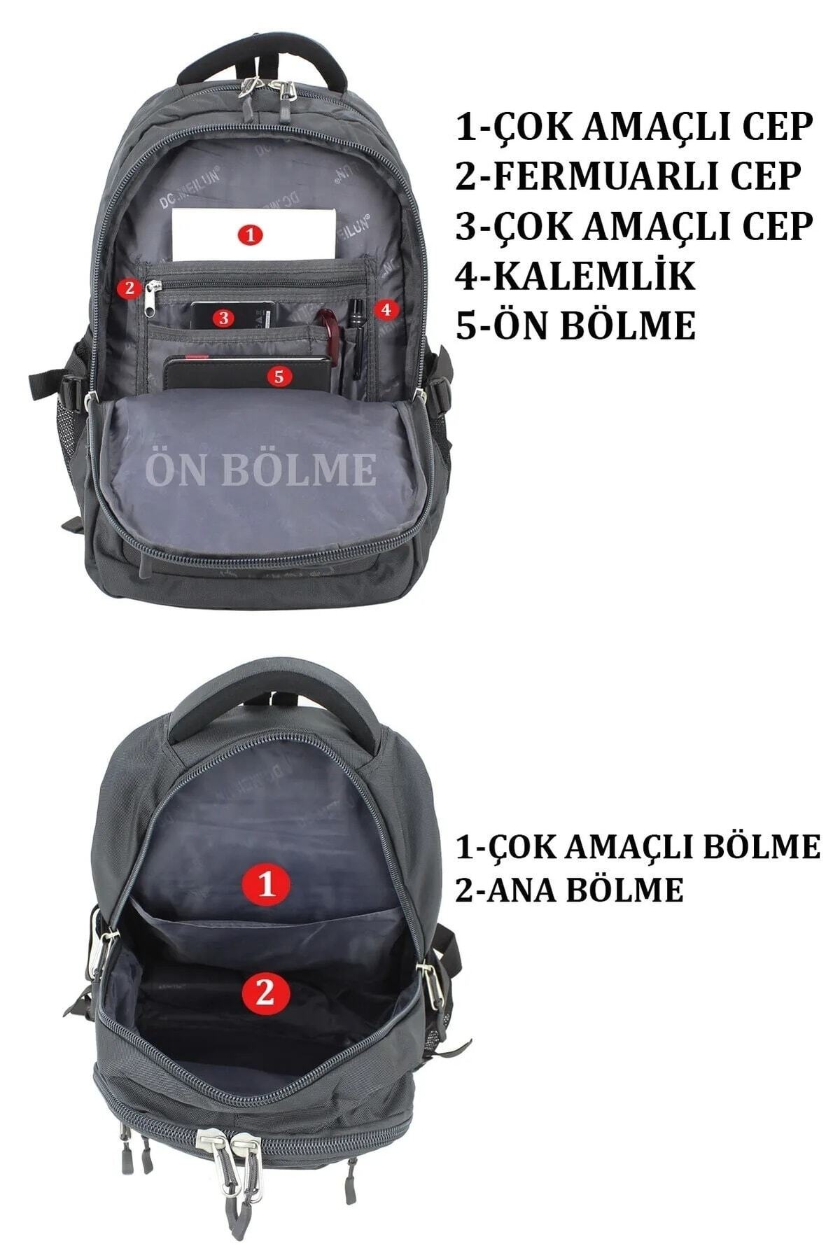 کوله پشتی زنانه خاکستری DC MELIUN | 6592-088 اورجینال - تصویر 4