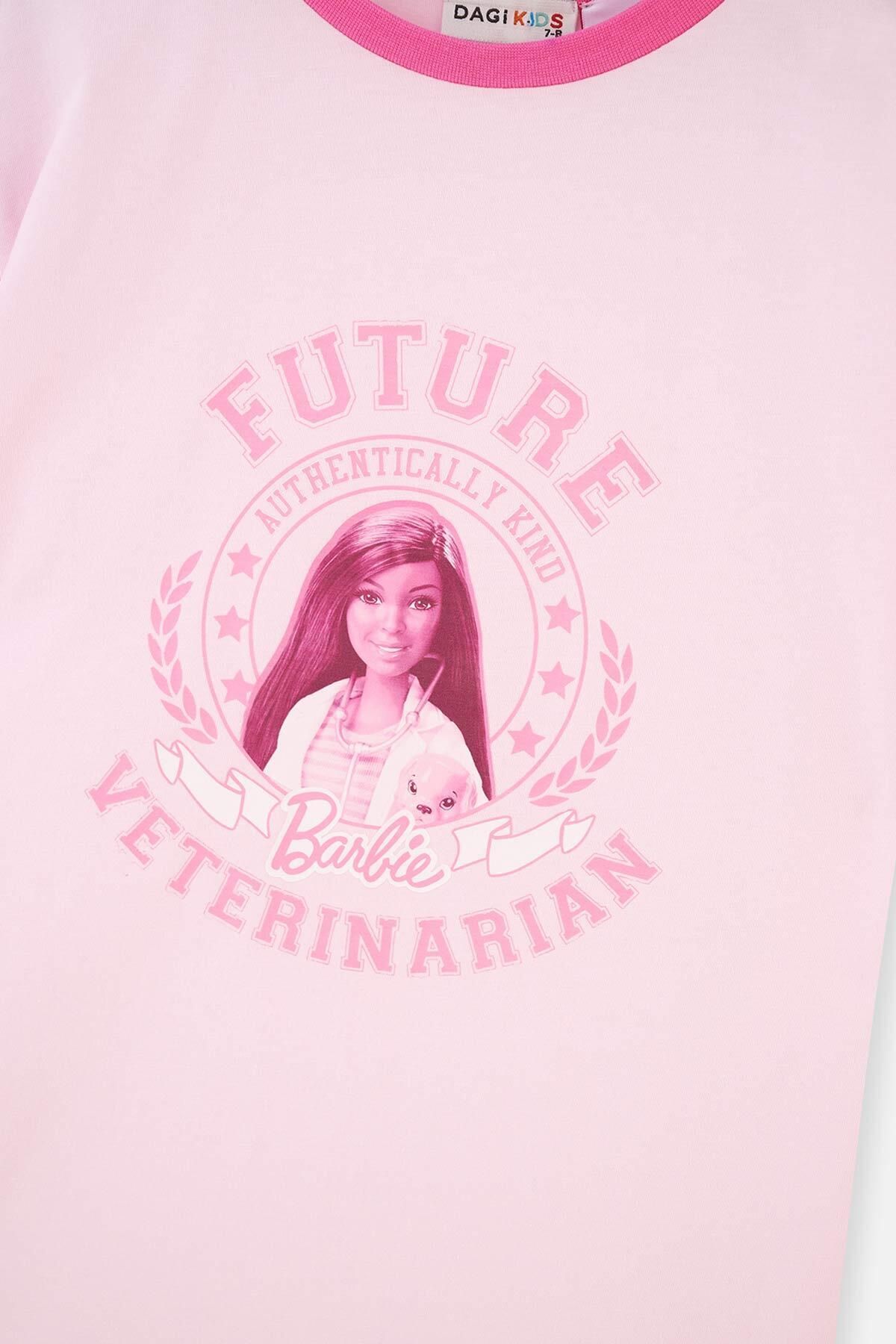 Dagi-Rosa Barbie Bachelorette bedrucktes kurzärmliges T-Shirt mit Rundhalsausschnitt 3