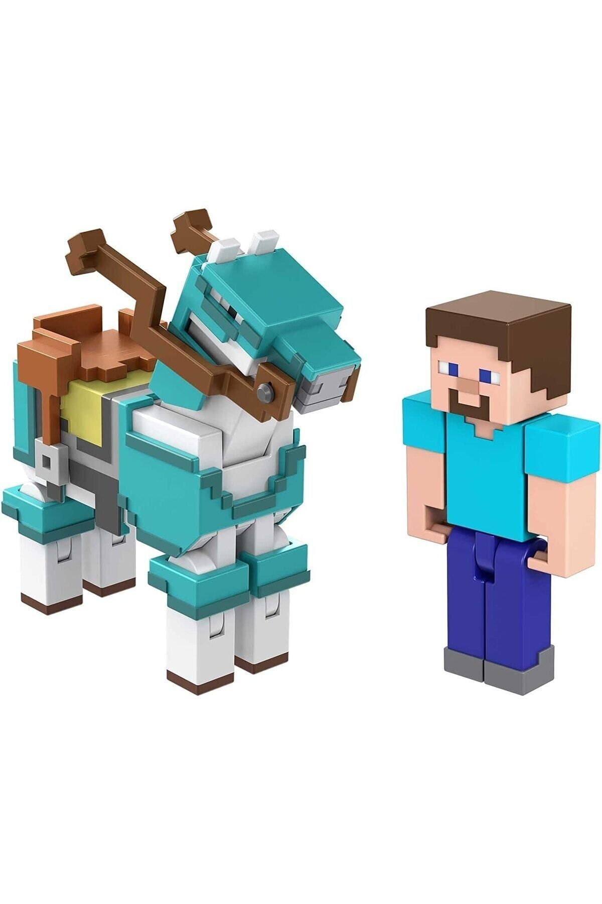 Cici Oyuncak-2023 Minecraft Build-a-Portal Steve And Armored Horse 2-Piece Figure 2