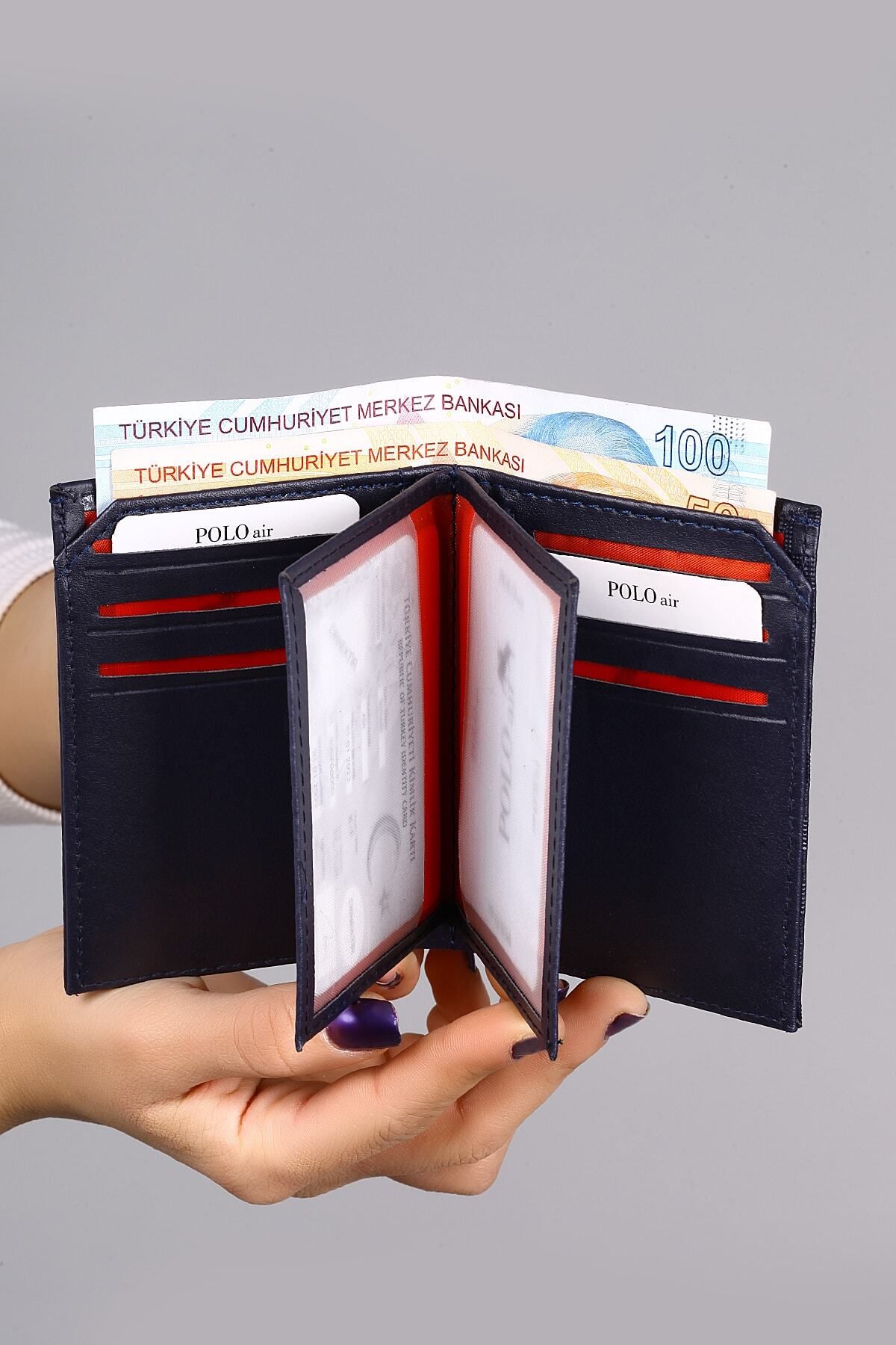 کیف پول مردانه CHECKERS WALLET و CARD HOLDER NAVY BLUE polo air