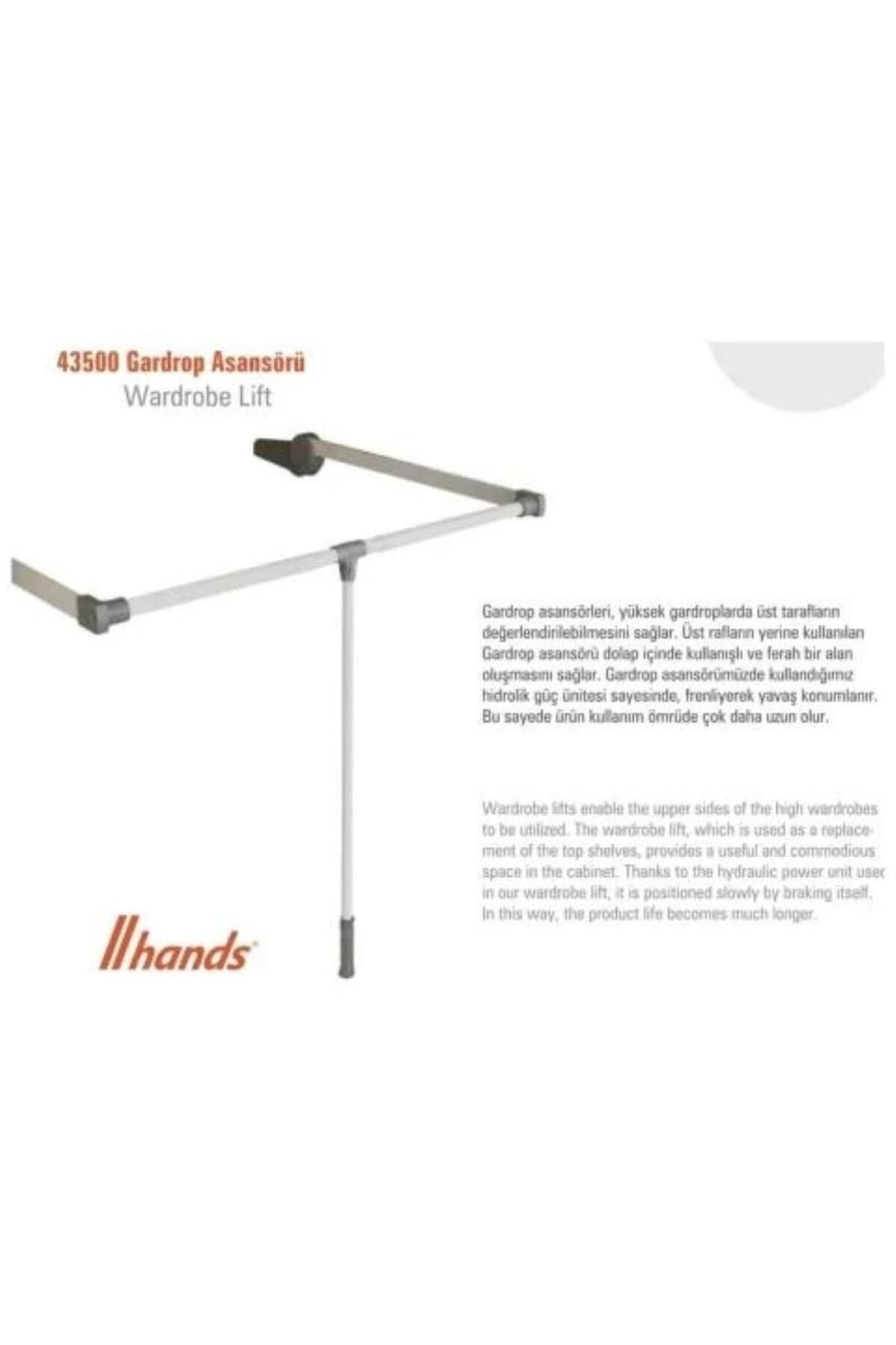 Hands Gardrop Elbise Askı Asansörü Lift  Gri 16 Kg