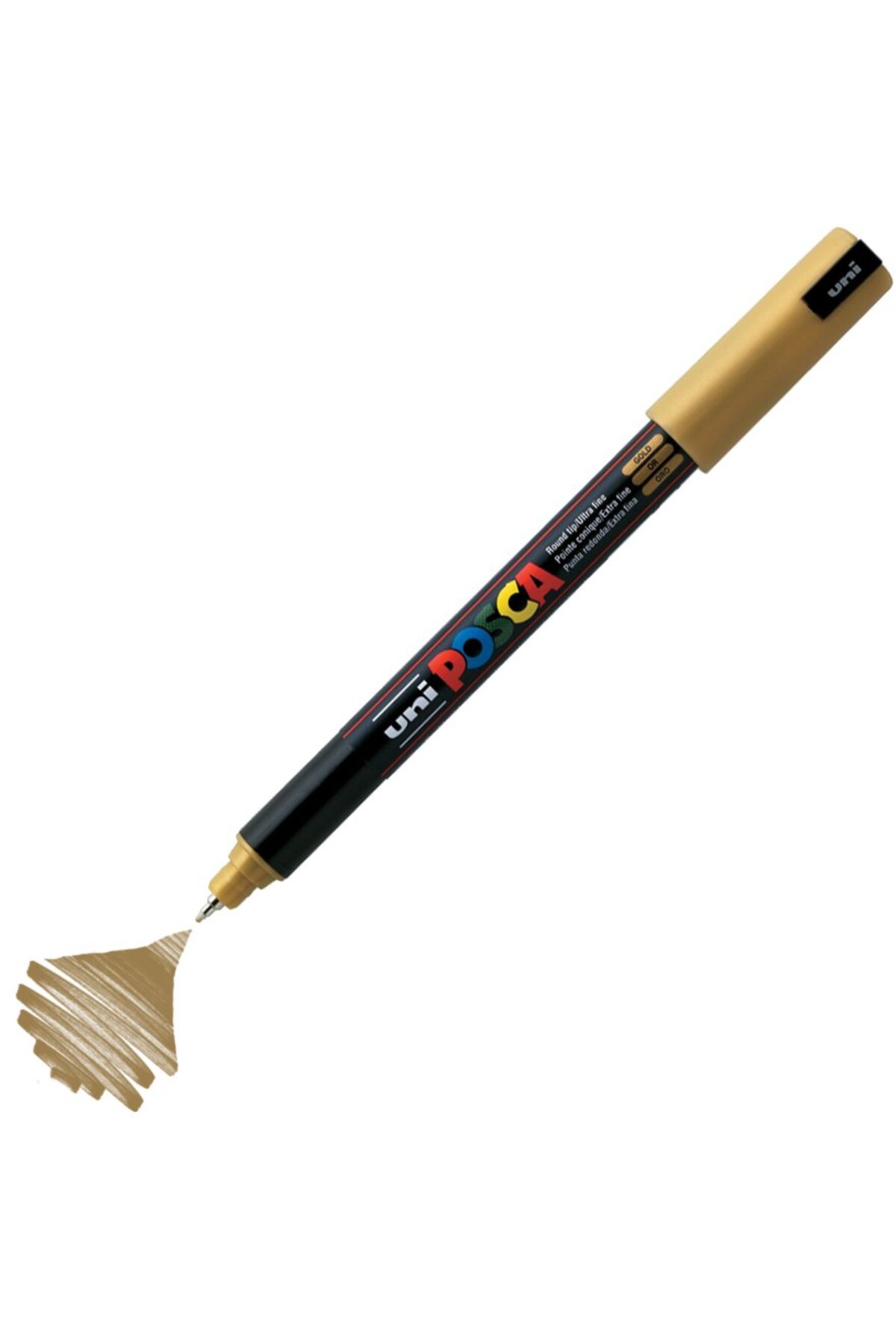 POSCA Marker PC-1MR Extra Fein – 0,7 Mm Kugelspitze, Gold, Für Glas & Nicht-poröse Oberflächen