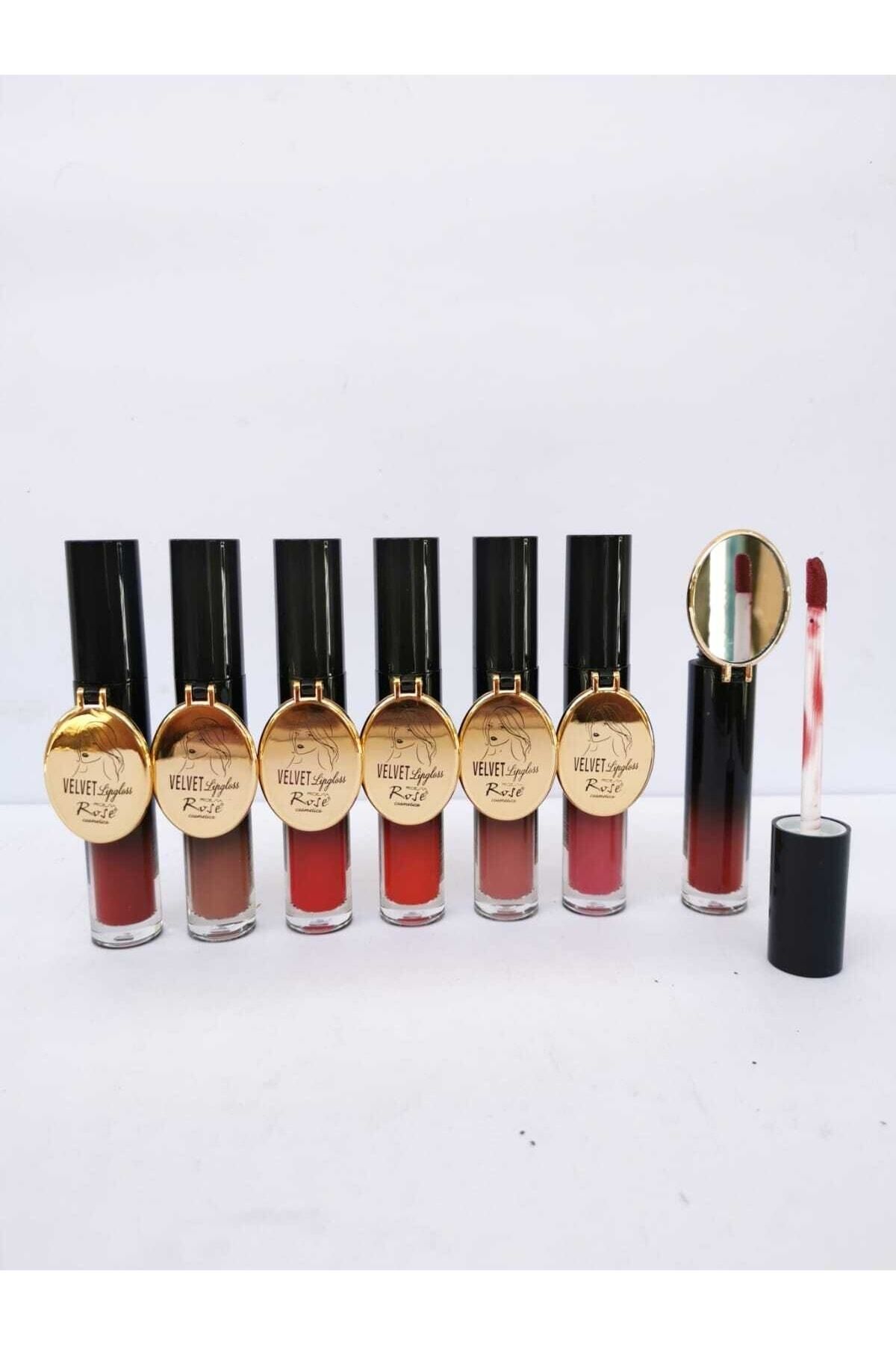 Rose Velvet Model 6'lı, Aynalı, Kalıcı Ruj Serisi