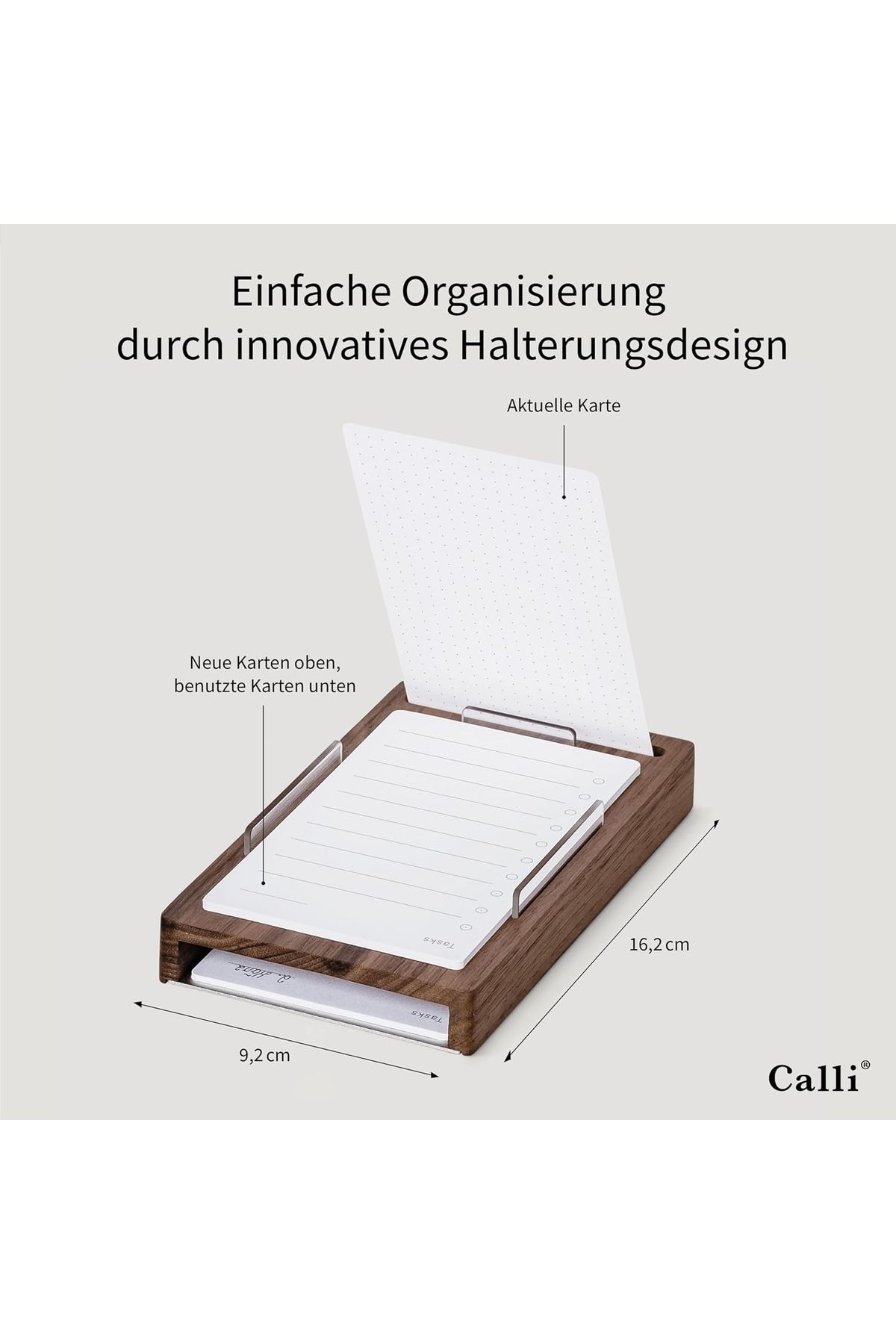 VipDeluXe-Walnut wood to-do list holder - starter set (Card pack 50 pcs) 6