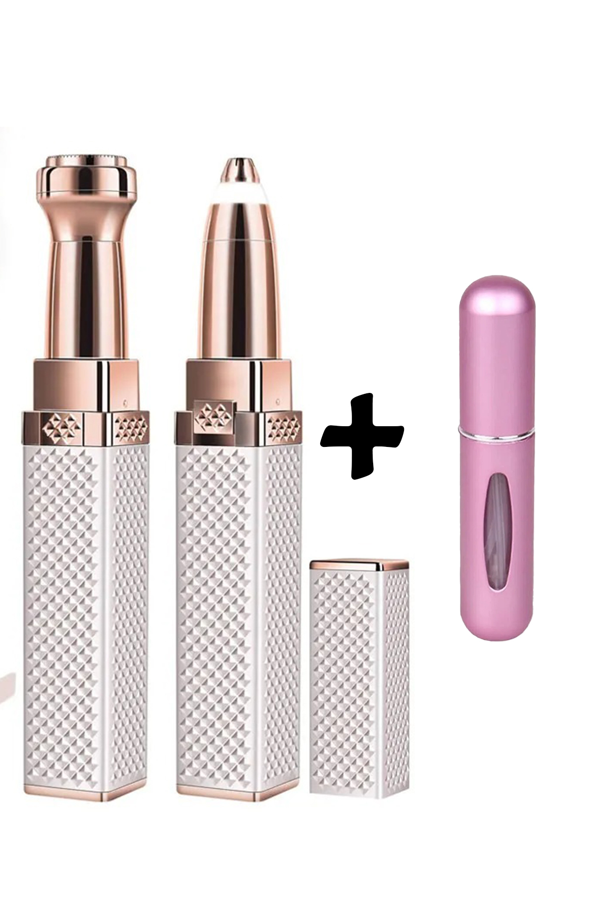 Luxury 2-Head Hair Mustache Eyebrow Removal Epilator And Mini Perfume Bottle