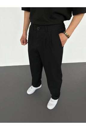 LA 1 END Pileli Baggy Kumaş Pantolon