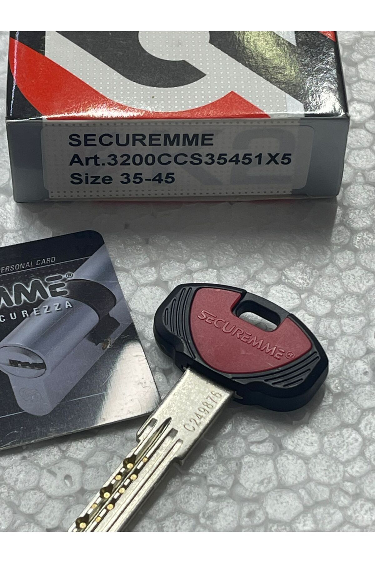 SECUREMME-K2 80 mm 35x45 lock / key matte chrome (Italy) 1+5 key (3200ccs35451x5) 6