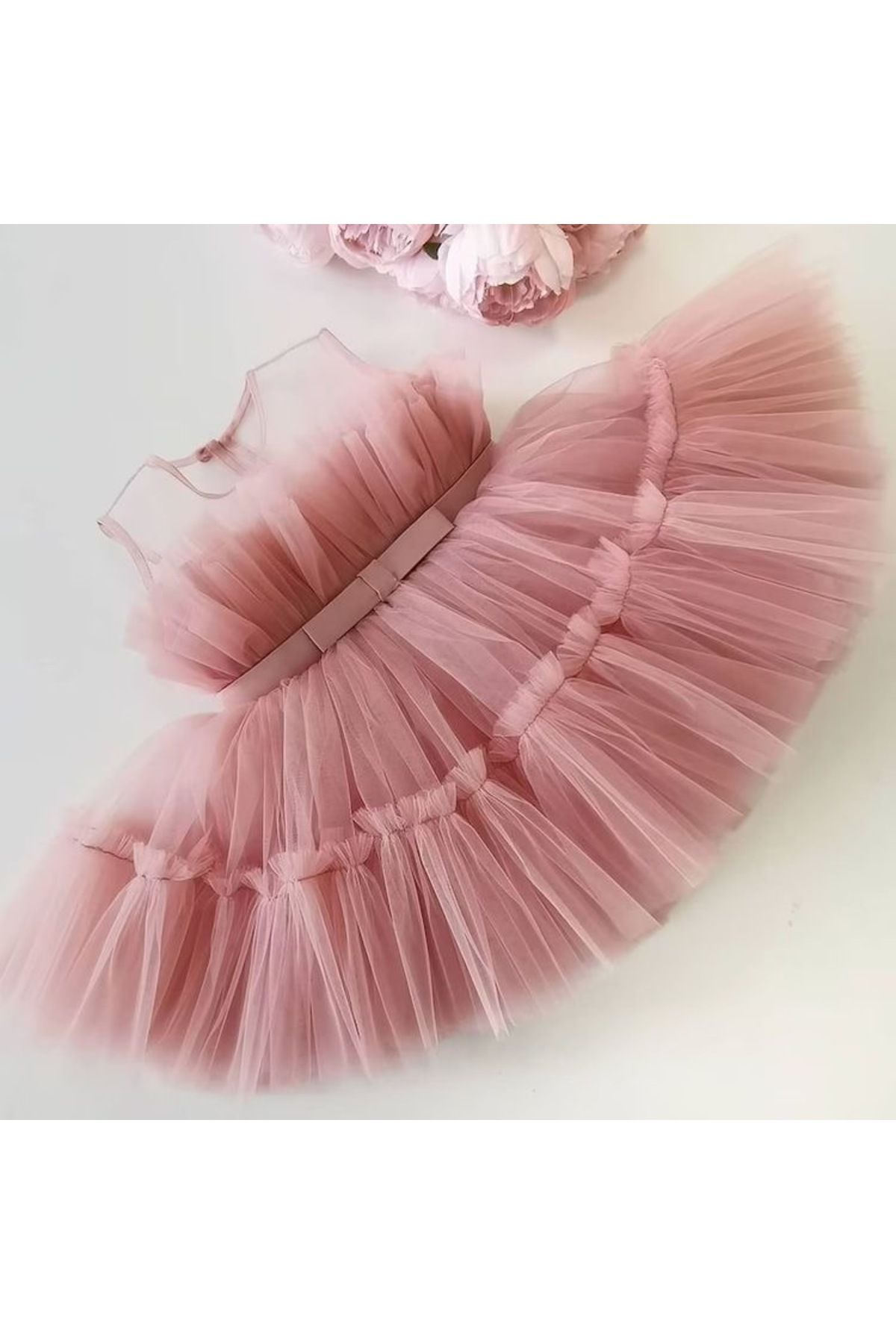Asel Kids-GIRL'S PARTY CANDY PACKAGE MODEL BOW DETAIL DRESS 1