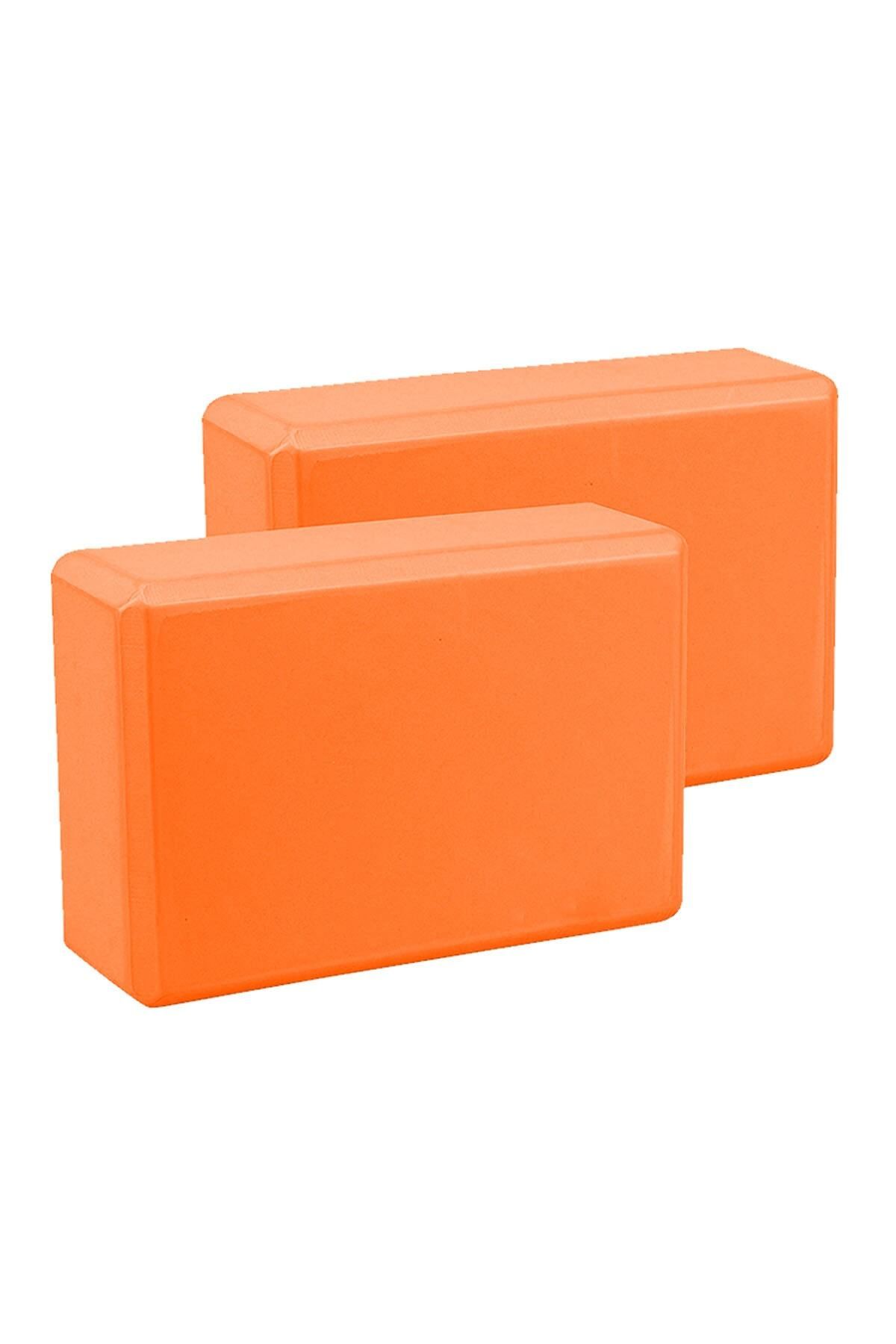 Jet Çift Yoga Blok 2 Adet Eva Yoga Bloğu 2 Li Yoga Block Yoga Duruş Destek Köpüğü Turuncu