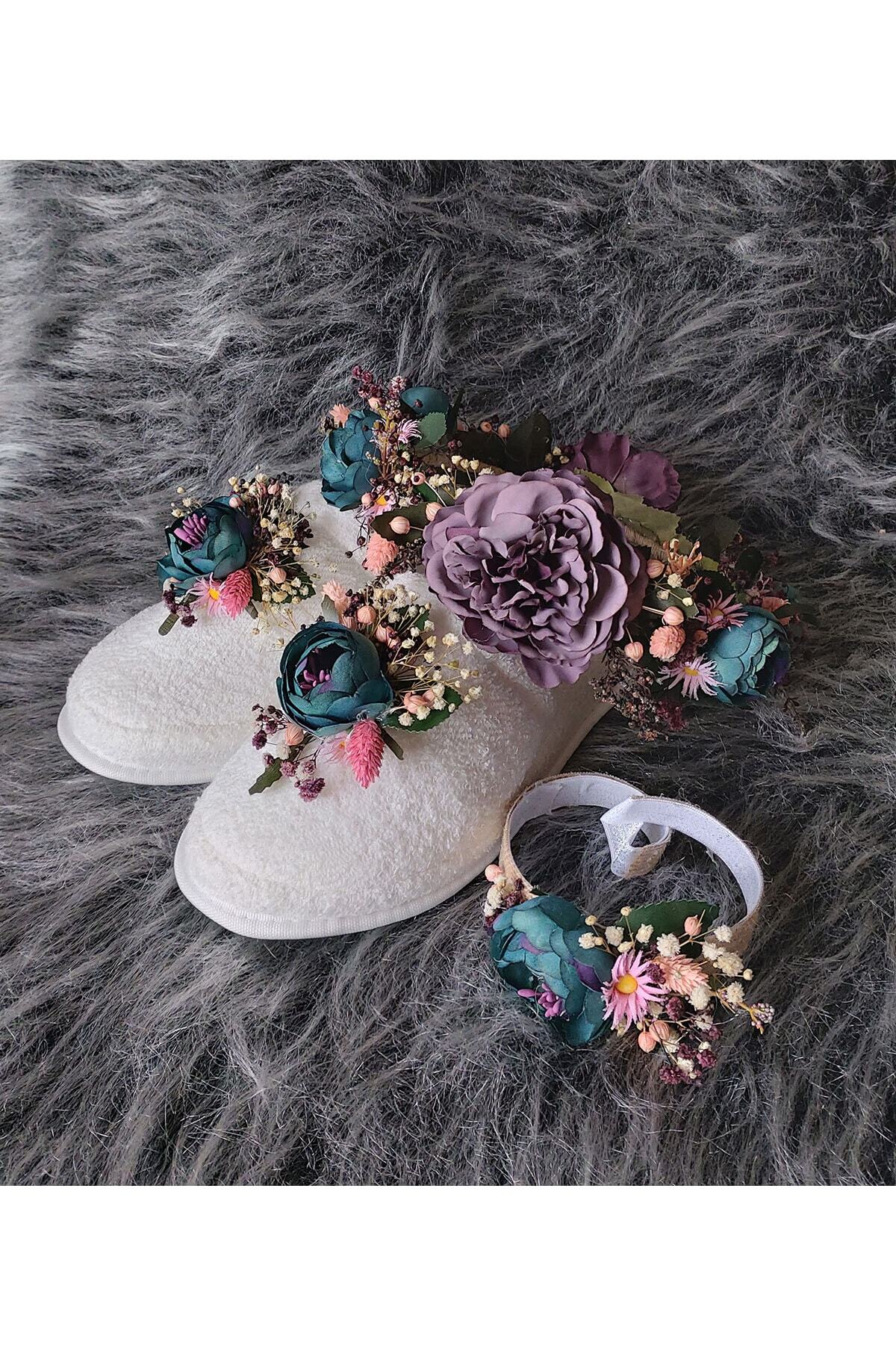 htk butik Anne Bebek Seti Lohusa Seti Lohusa Terlik Lohusa Tacı Bebek Tacı fotoğrafı 7 (önizleme)