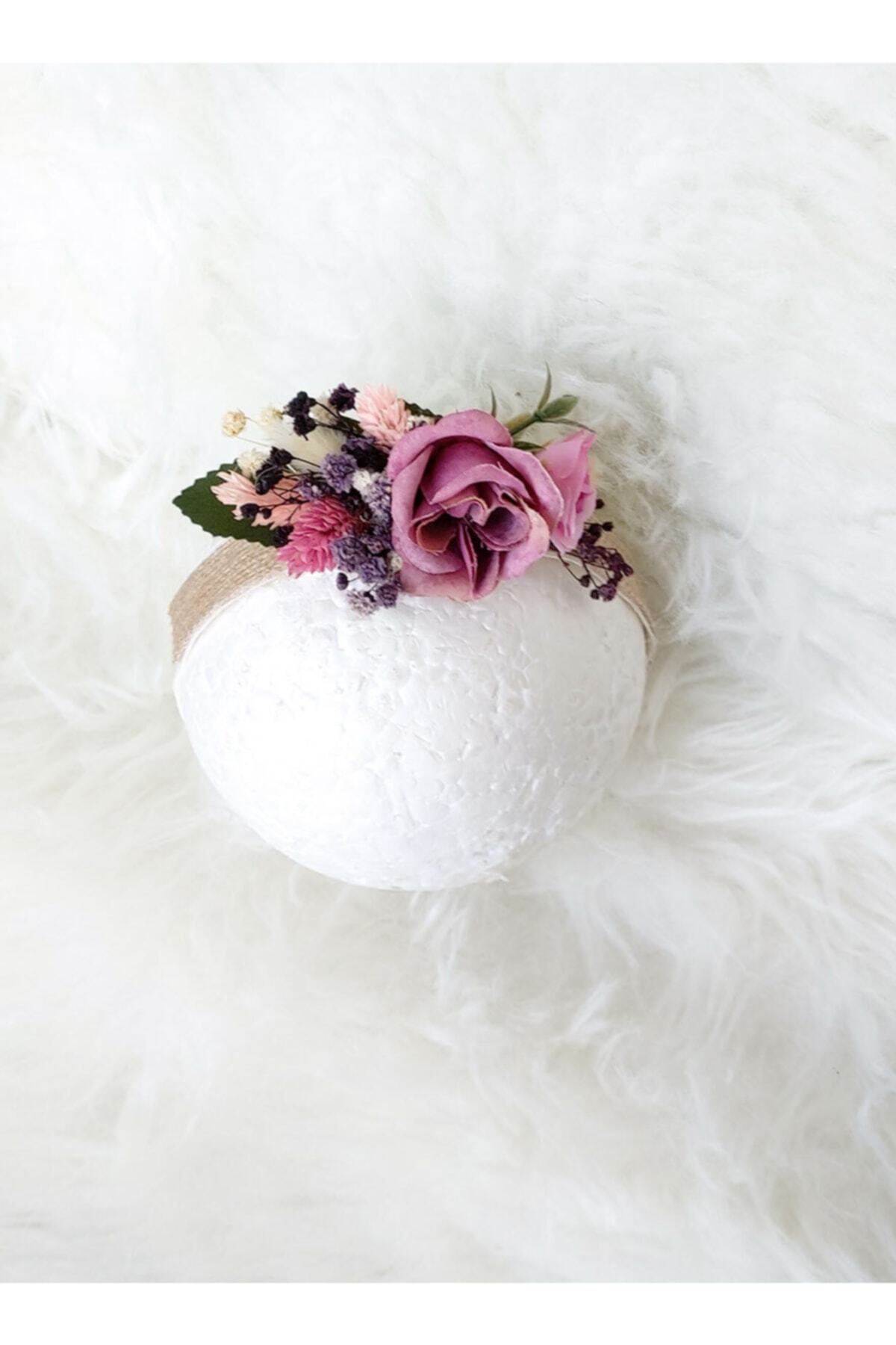 htk butik Çiçekli Taç, Anne Bebek Lohusa Tacı, Bebek Tacı, Bebek Saç Bandı, Lohusa Seti, Hastane Tacı fotoğrafı 5 (önizleme)