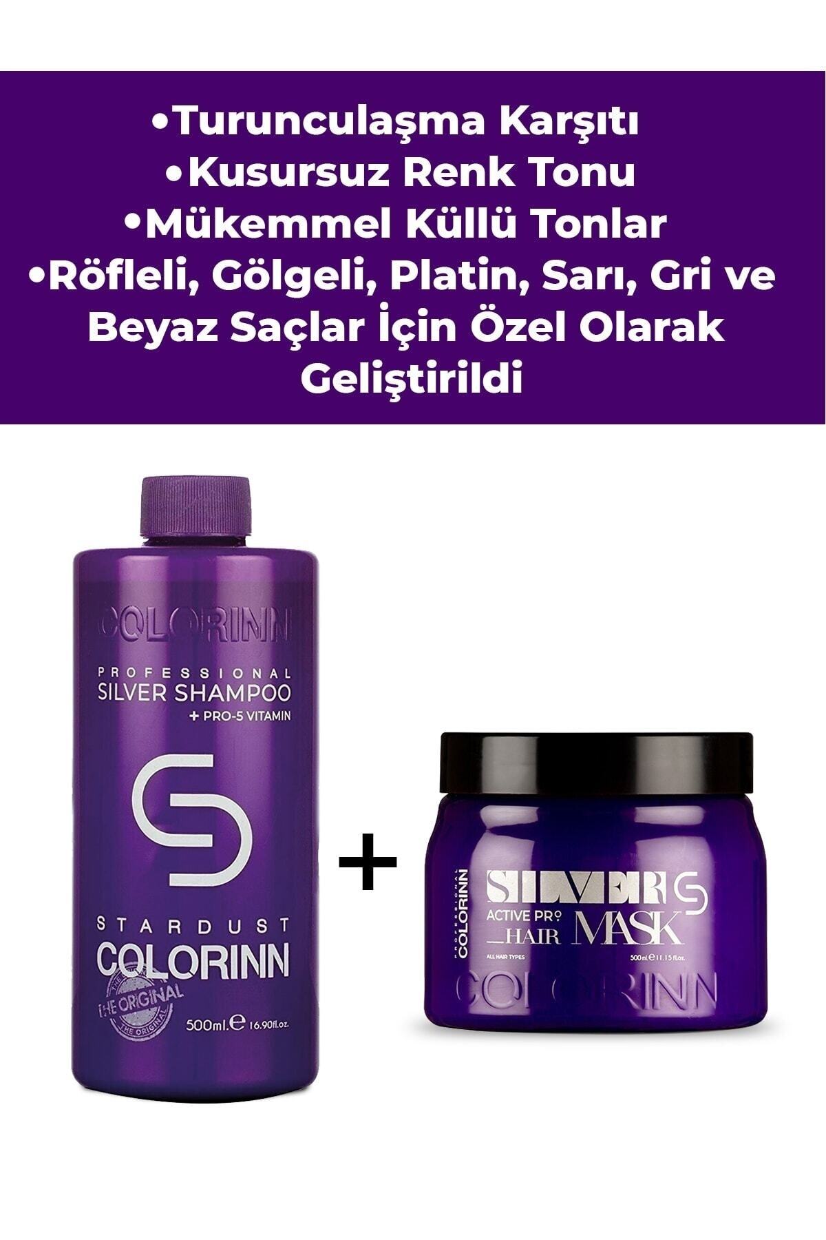 500 Ml Silver Şampuan keratin Maske 500 ml — SILVER500+SILVERMASK — تصویر 2 از 3