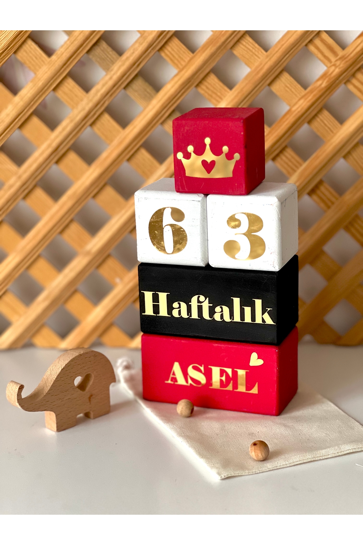 Renkli gold anne bebek anı seti isimli tarak seti dekor