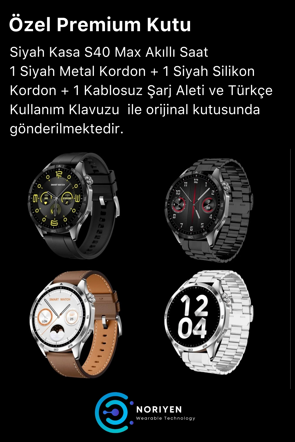 Premium Serisi S40 Max Hd Ekran Spor Ve Sağlık Sensörlü Klasik Model Ios Android Uyumlu Akıllı Saat