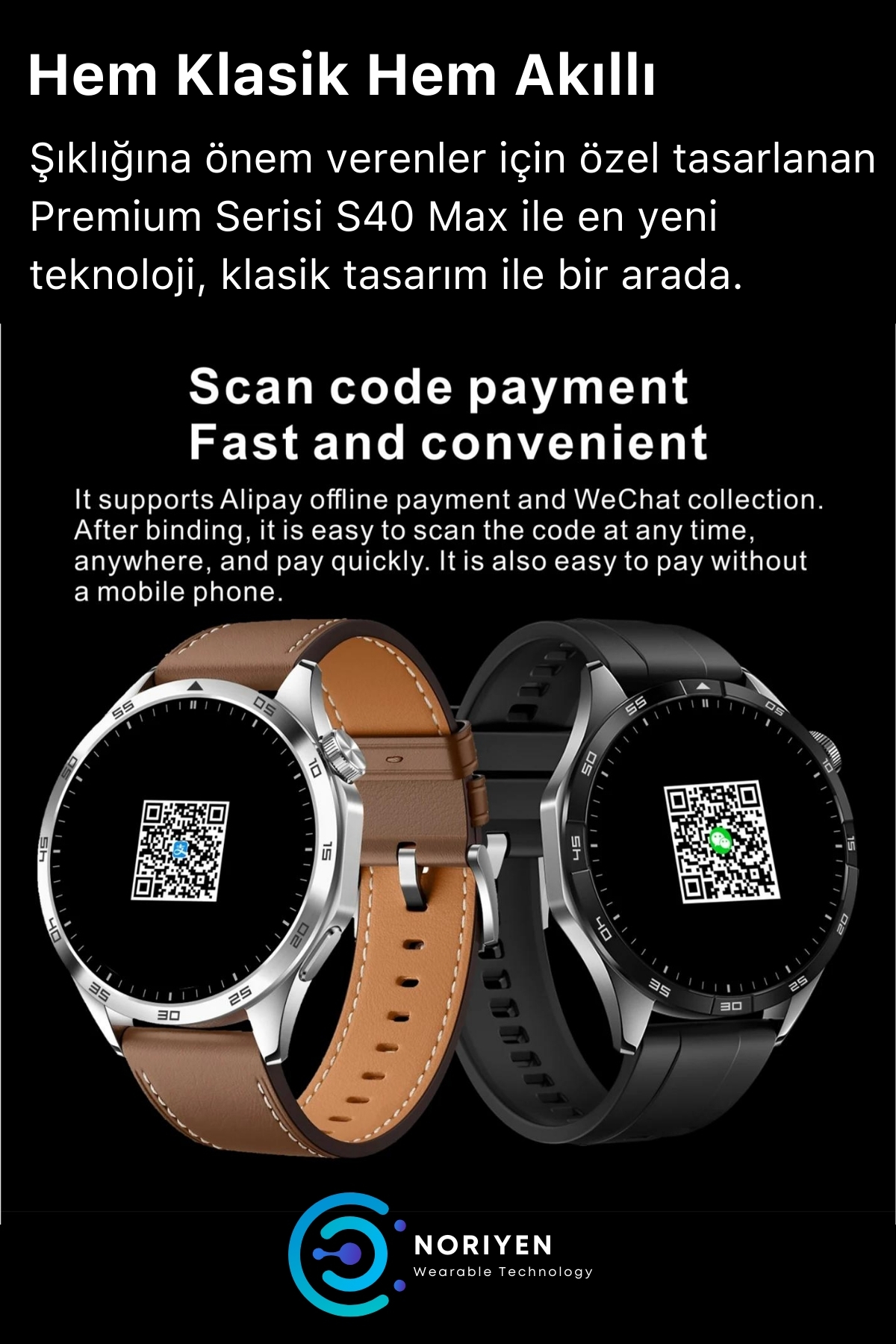 Premium Serisi S40 Max Hd Ekran Spor Ve Sağlık Sensörlü Klasik Model Ios Android Uyumlu Akıllı Saat