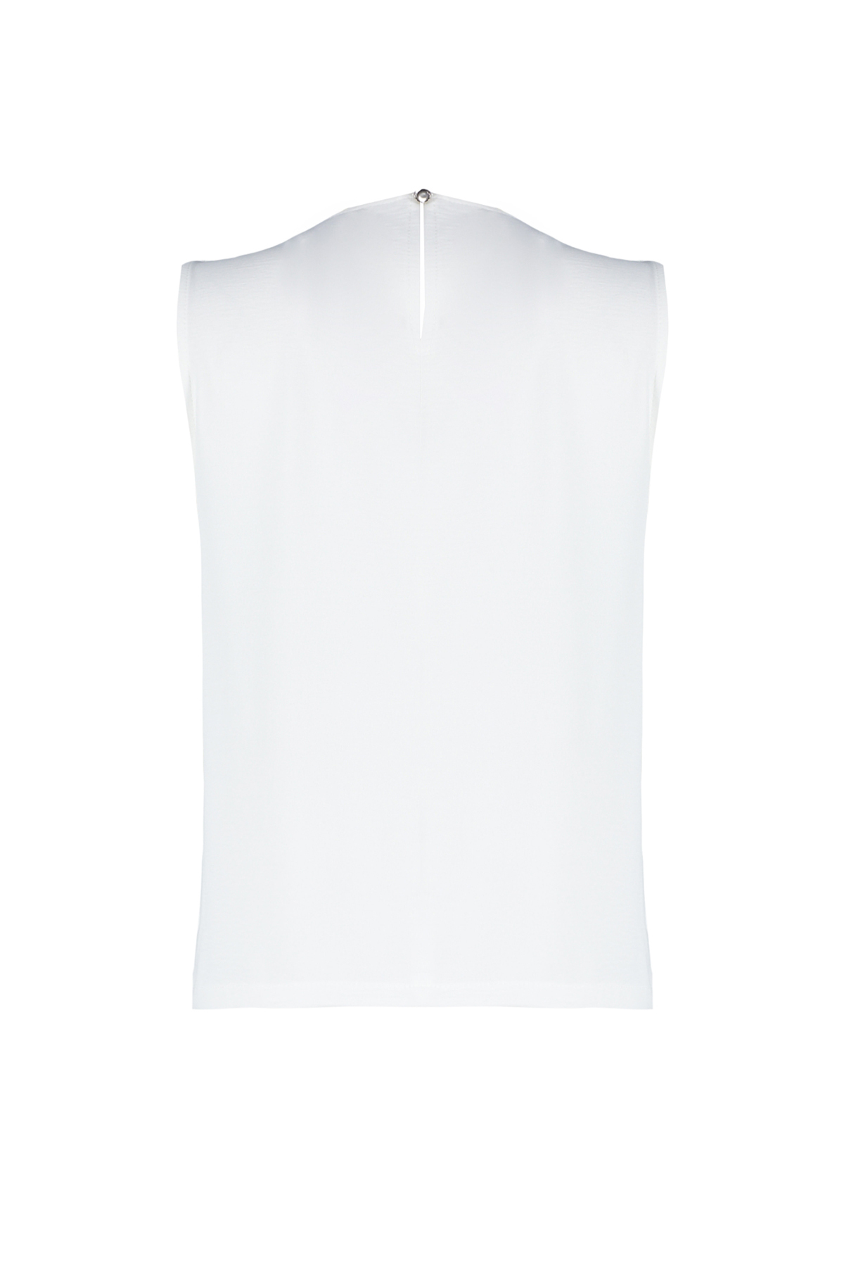 Trendyolmilla  Ekru Büzgü Detaylı Bisiklet Yaka Kolsuz Dokuma Bluz TWOSS24BZ00343 - Görsel 9