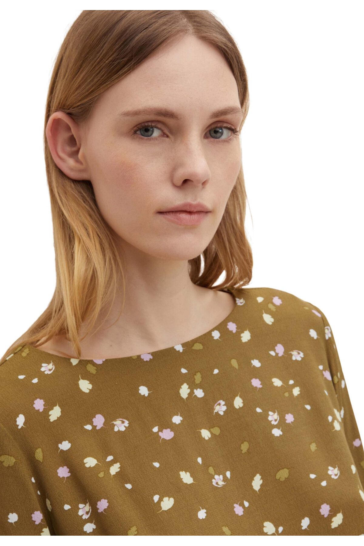 Tom Tailor-Bluse Gemusterte Sommerbluse mit U-Boot Ausschnitt 5
