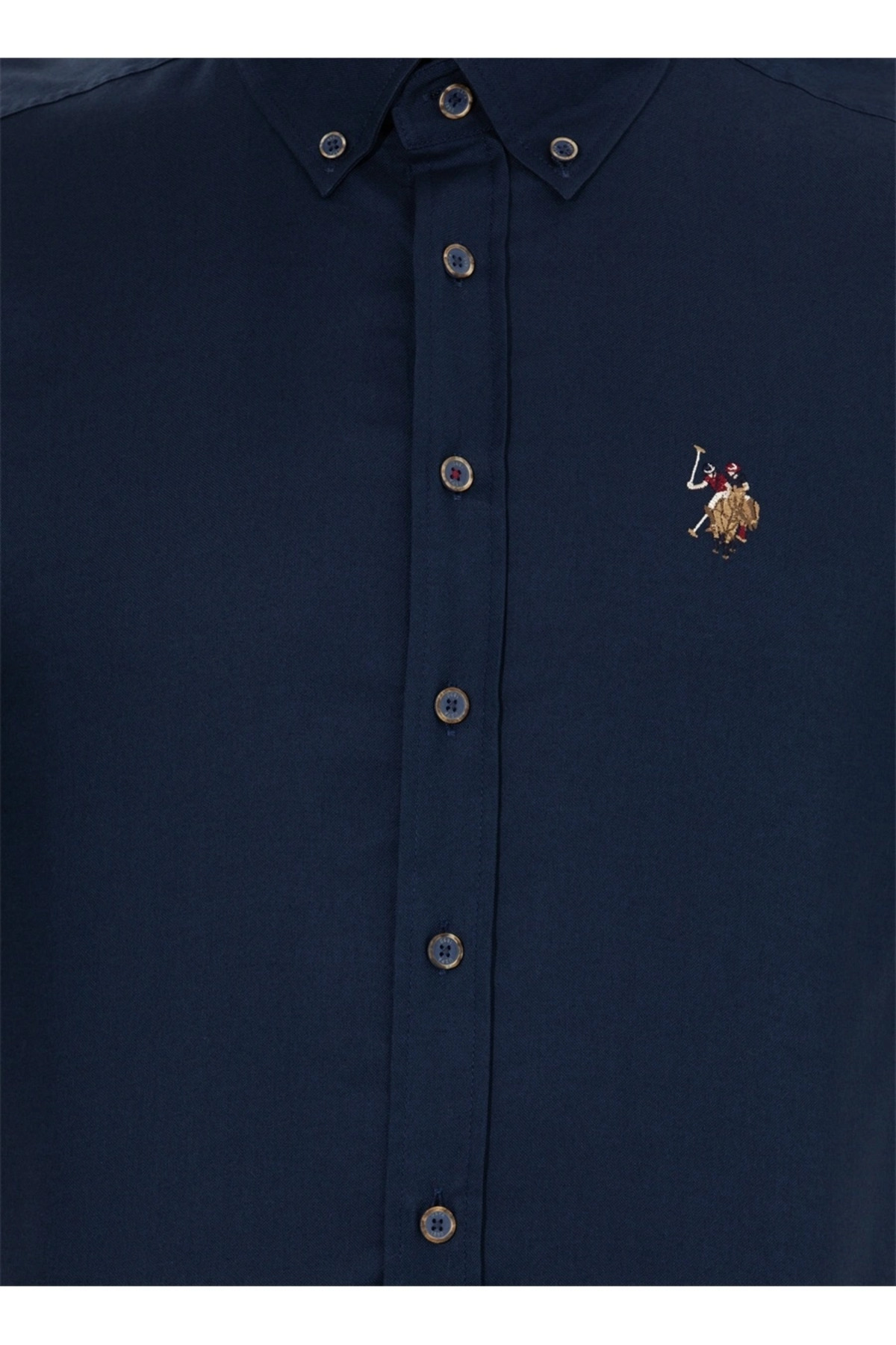 پیراهن مردانه آبی سرمه ای یو اس پولو | 1450261 اورجینال - تصویر 5