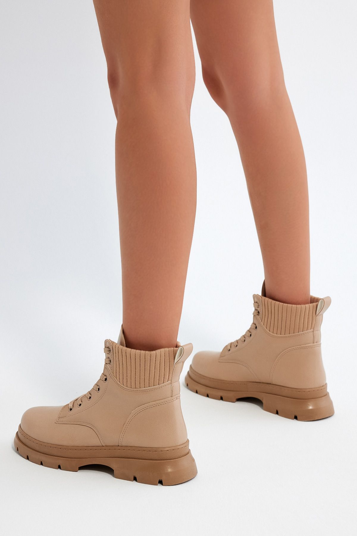 Tonny Black-Γυναικείες μπότες γυμνού δέρματος Tonny Black Comfortable Fit Lace Up Γυναικείες μπότες 4