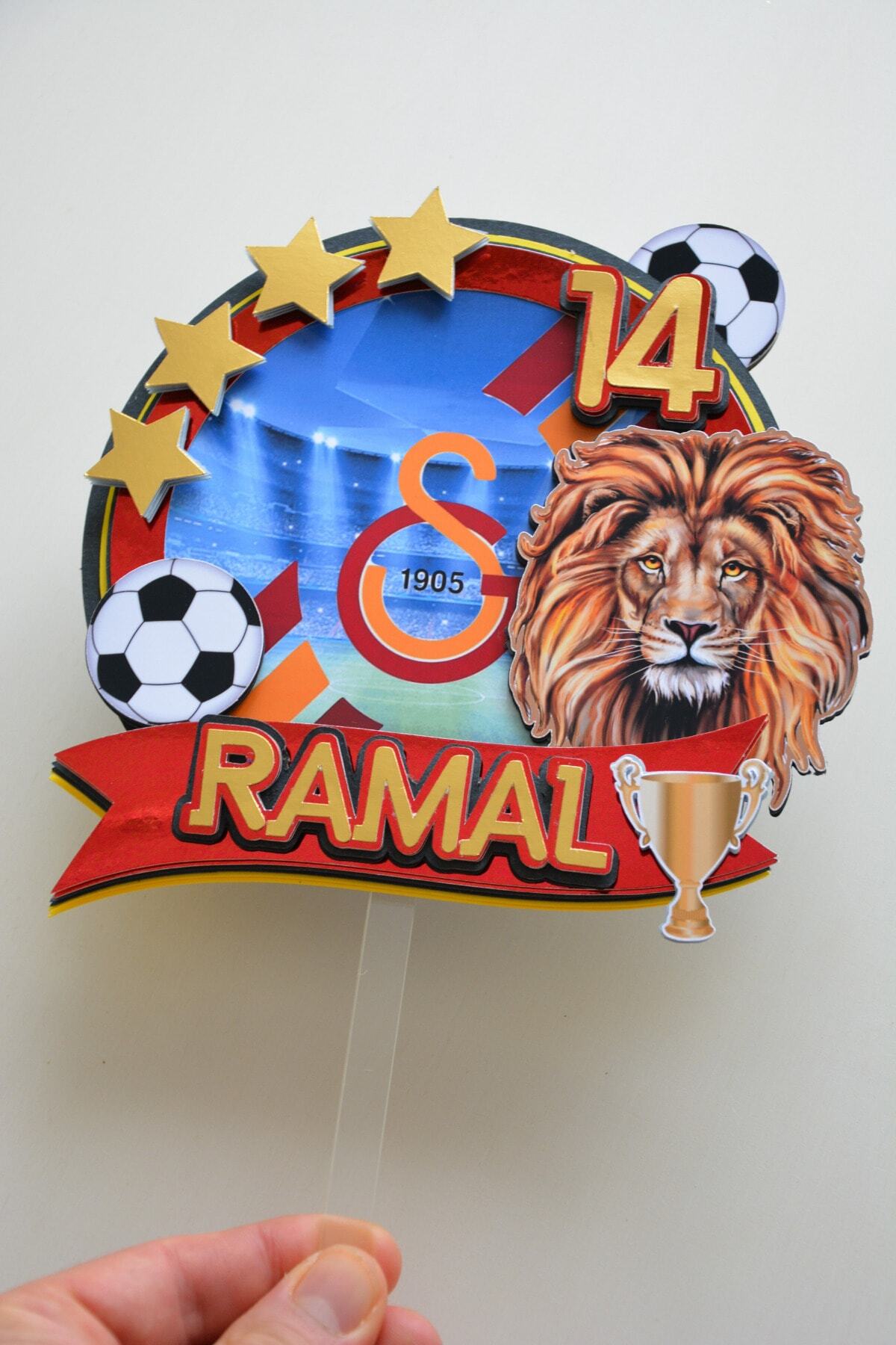 caketopper 3D Pasta Süsü Galatasaray Aslan Temalı Erkek Çocuk Doğum