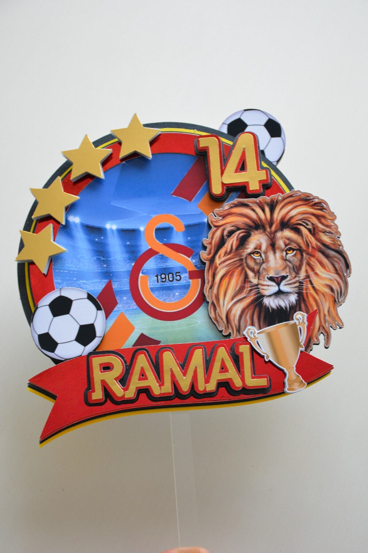 caketopper 3D Pasta Süsü Galatasaray Aslan Temalı Erkek Çocuk Doğum