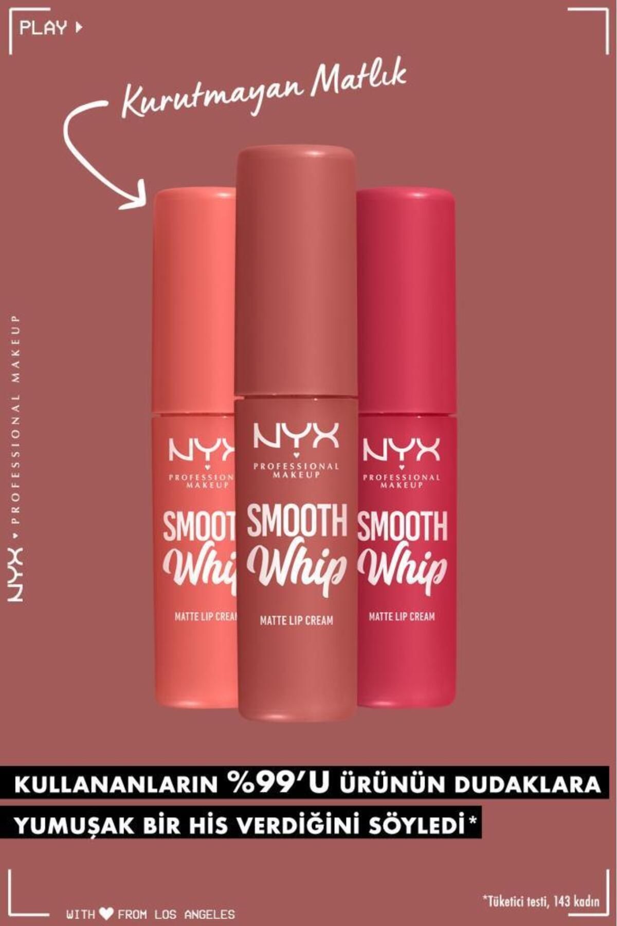 NYX Professional Makeup آرایش لب مایع مات کرمی صاف بالای خامه