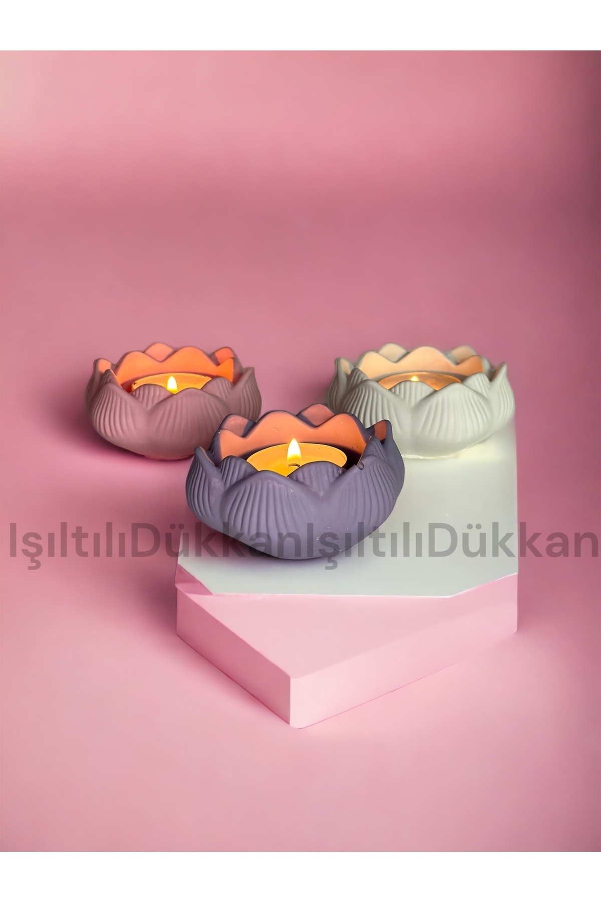 3PCS LOTUS CANDLE HOLDER / JEWELRY BOX / MULTI-PURPOSE BOWL