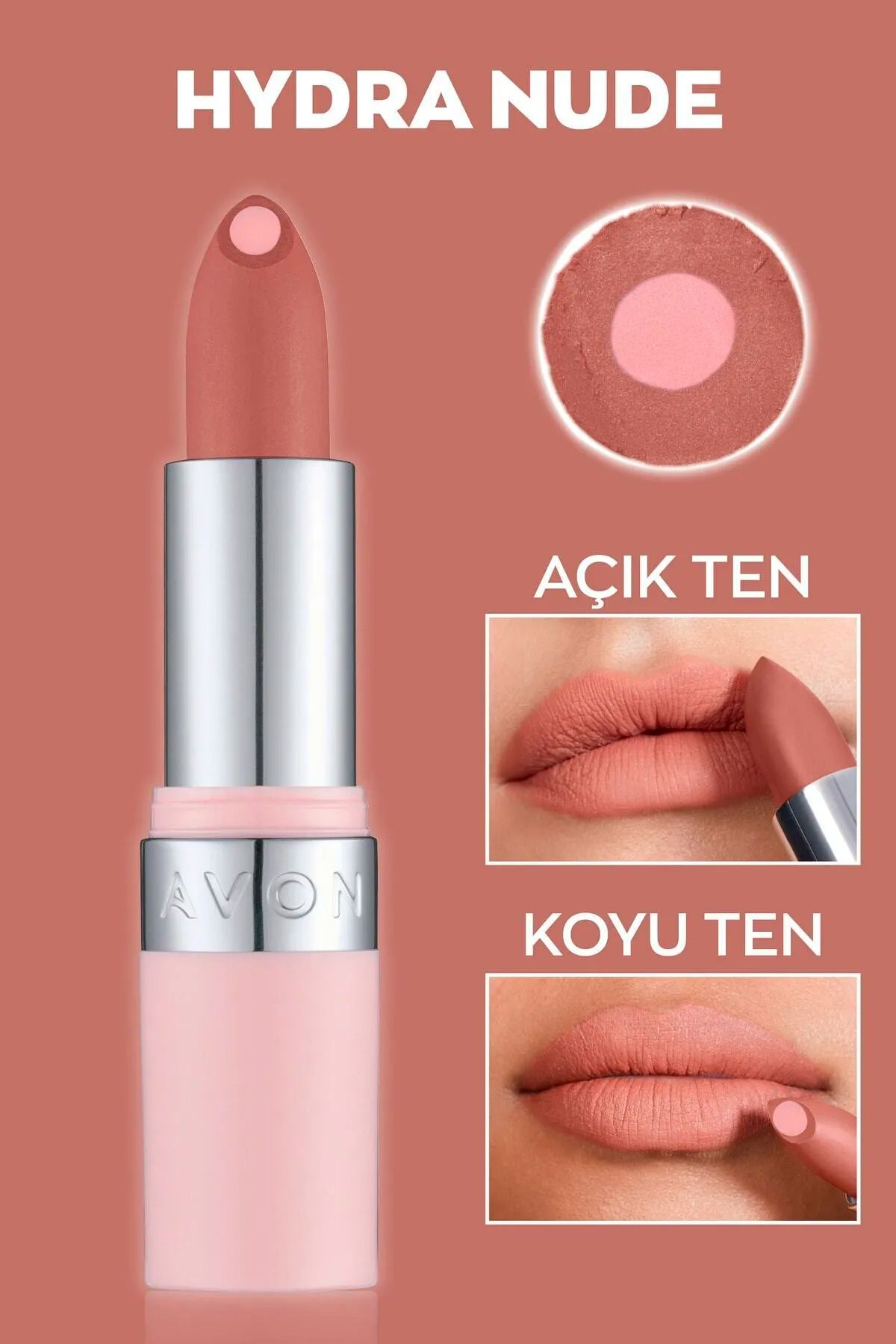 AVON-Hydramatic Matte Lipstick Nude 2-Piece + Lovider Pocket Mirror Gift 4