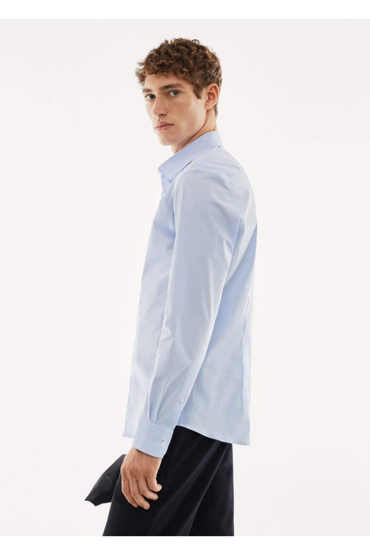 MANGO Man-Slim Fit Λεπτό Ριγέ πουκάμισο 6