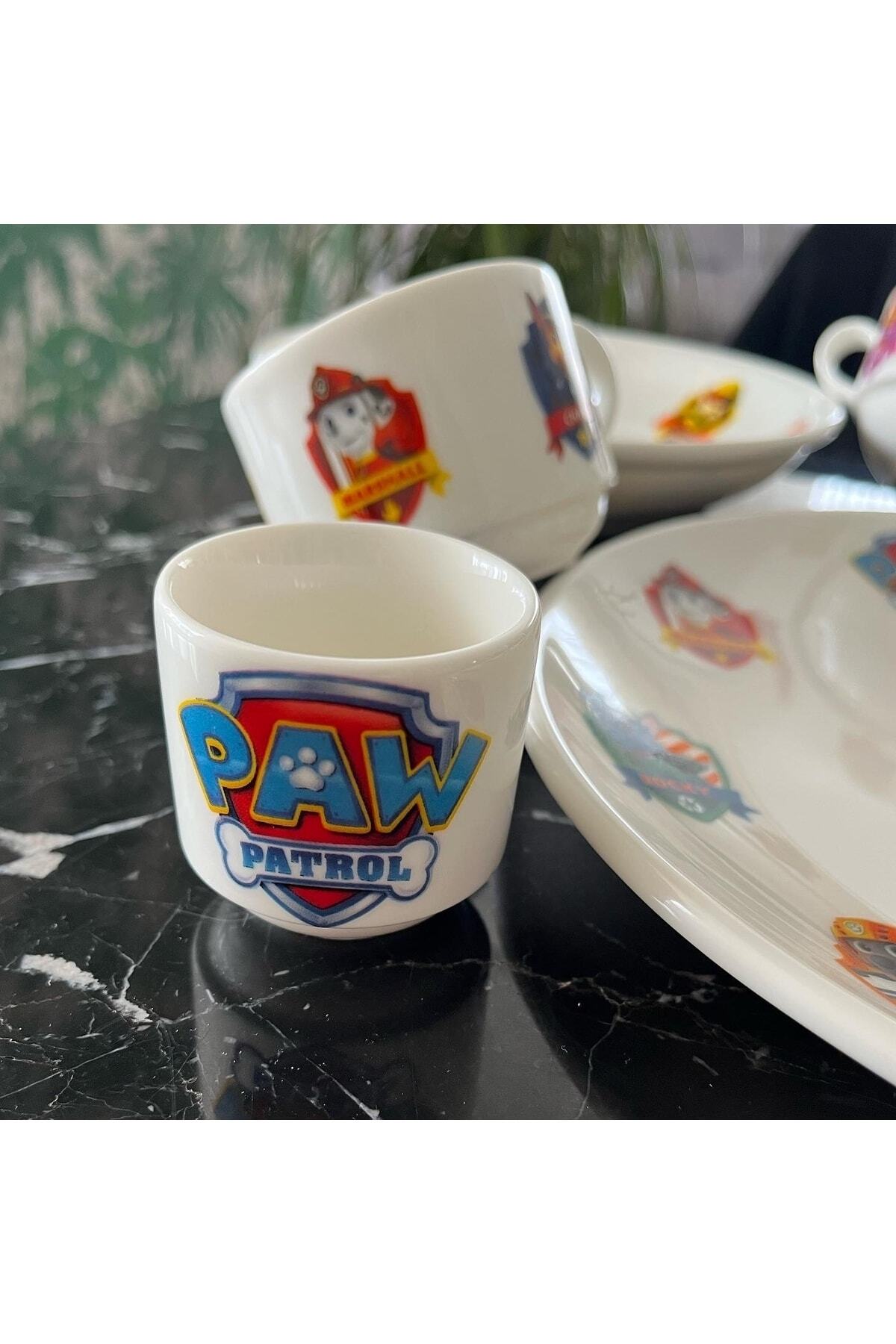 TEBAK COLLECTION Paw Patrol Desen Porselen 5 Parça Çocuk Yemek Takımı Mama Seti fotoğrafı 4 (önizleme)