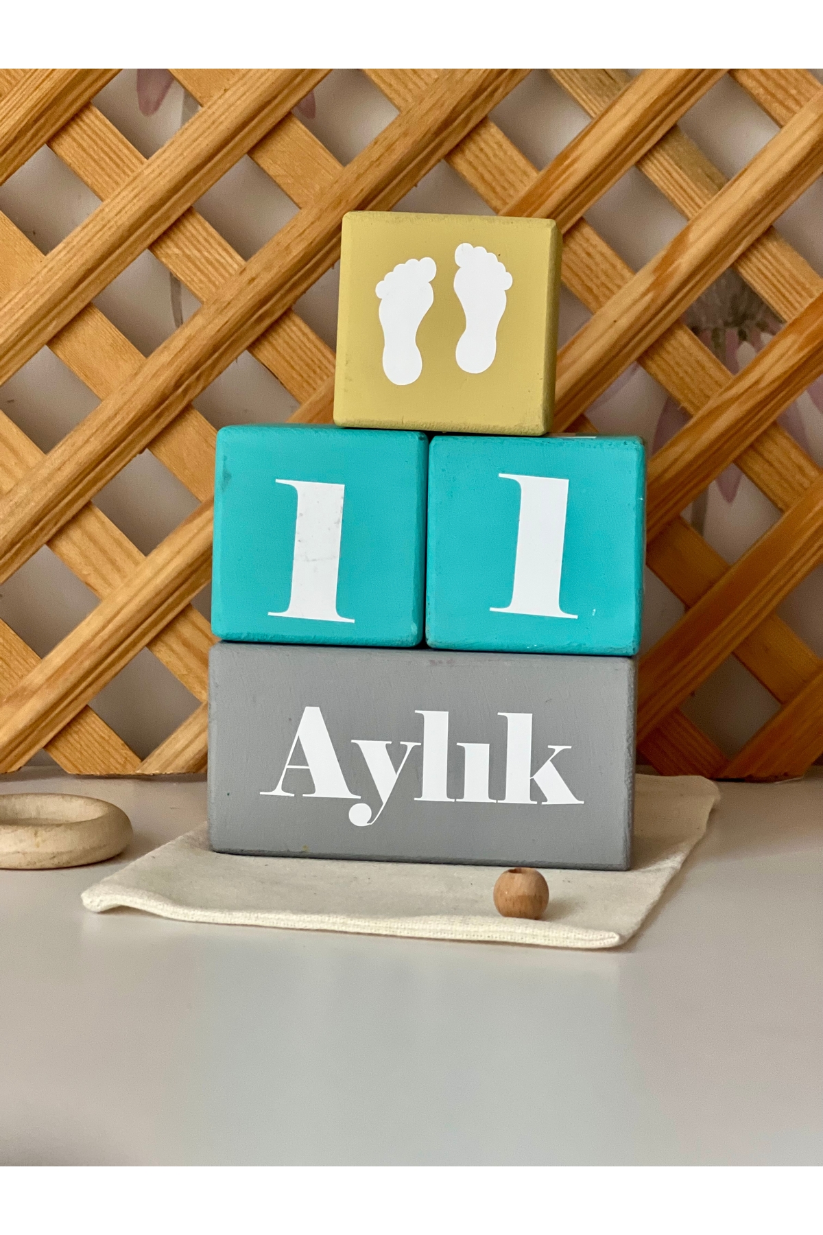 Renkli bebek anı küpü isimli renkli set 5parça