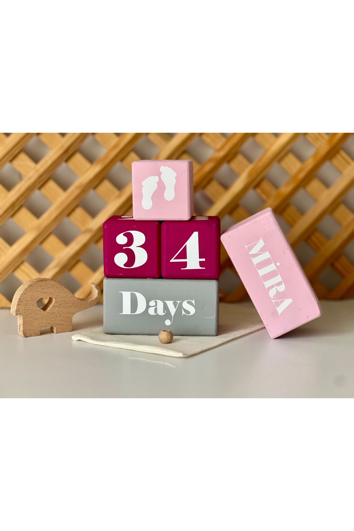 Renkli bebek anı küpü isimli renkli set 5parça
