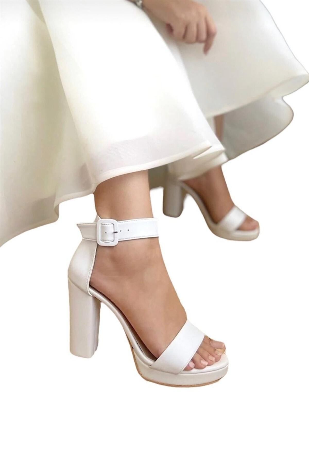 Liger Platform Single Strap Sandals White 11 cm Trendyol