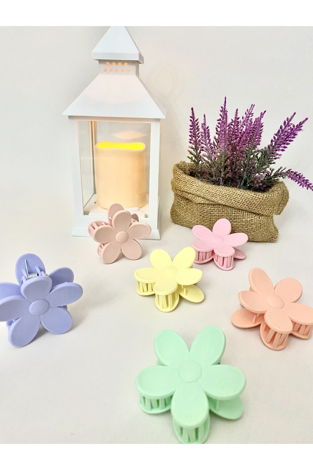 6Pcs Soft Colors Flower Latch Buckle, Latest Trend Latch Buckle for Kids