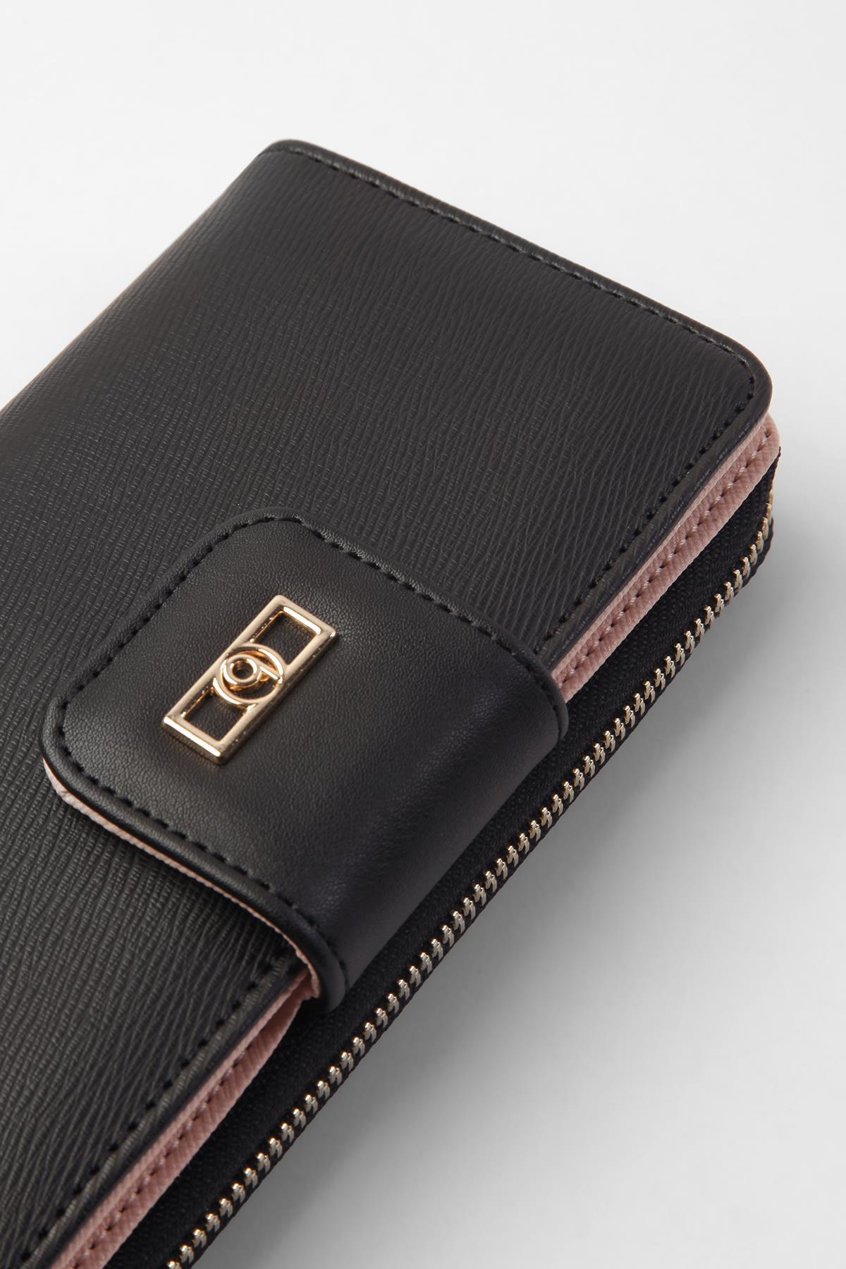 Baggle  Kadın Cüzdanı - Şık Ve Fonksiyonel - 232kc101 – Siyah/pudra - Görsel 3